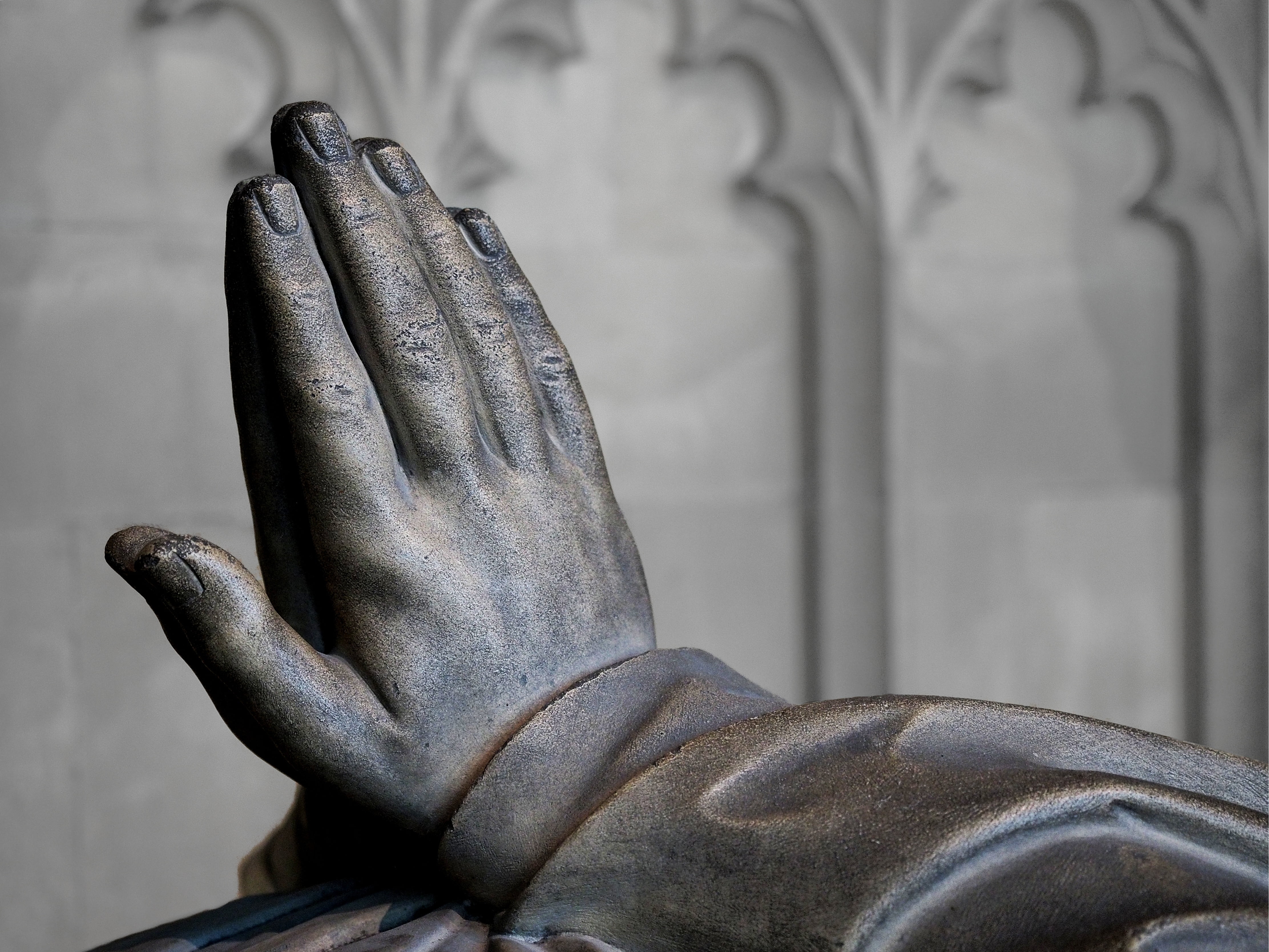 statue, photo, finger, belief, hope, representation, architecture, sculpture, close, christianity, figure, stone, indoors, 4K, christian, prayer, day, HD Wallpaper