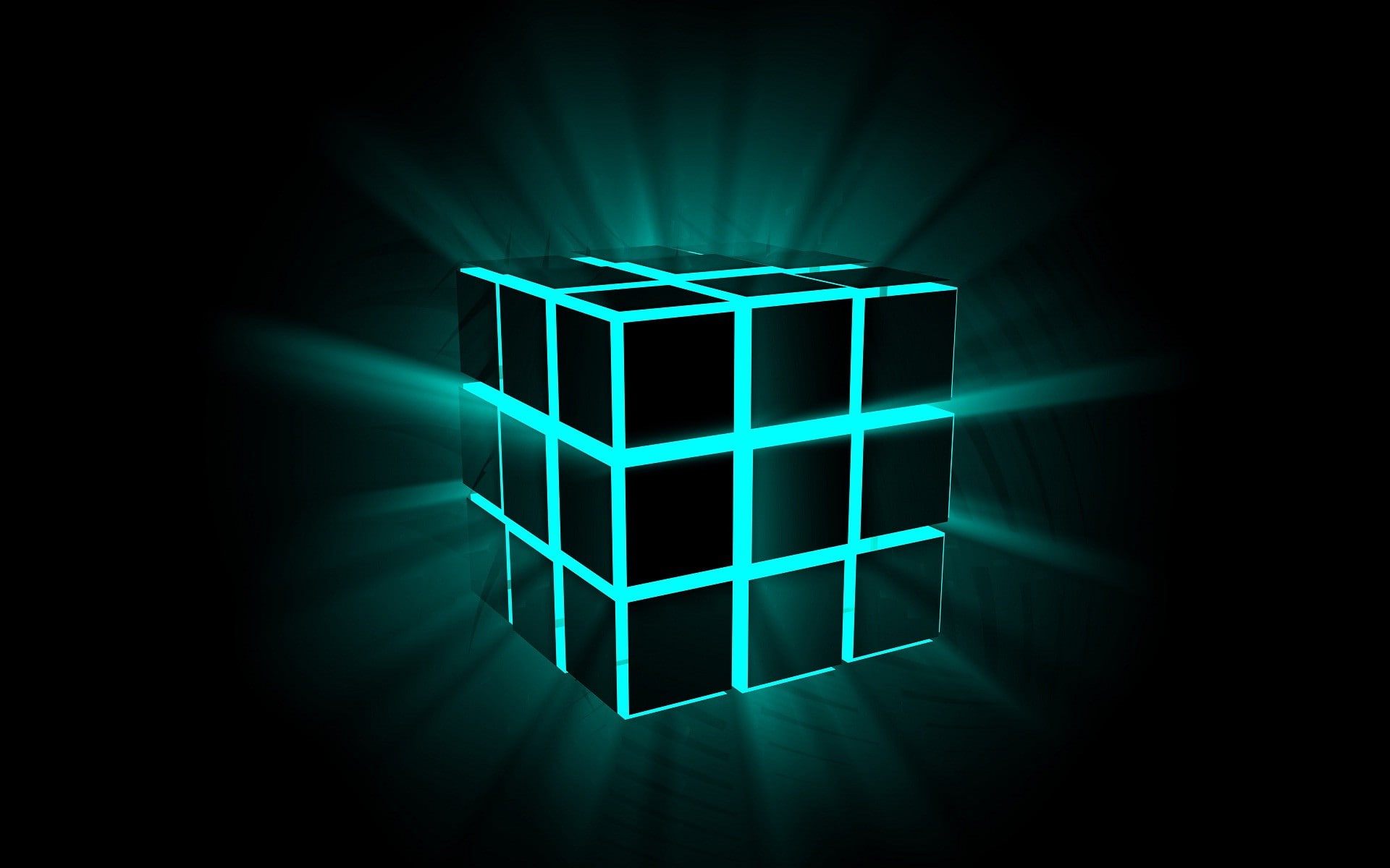 light - natural phenomenon, laser, studio shot, geometric shape, dark, turquoise colored, light beam, shape, lighting equipment, pattern, no people, rubik, HD Wallpaper