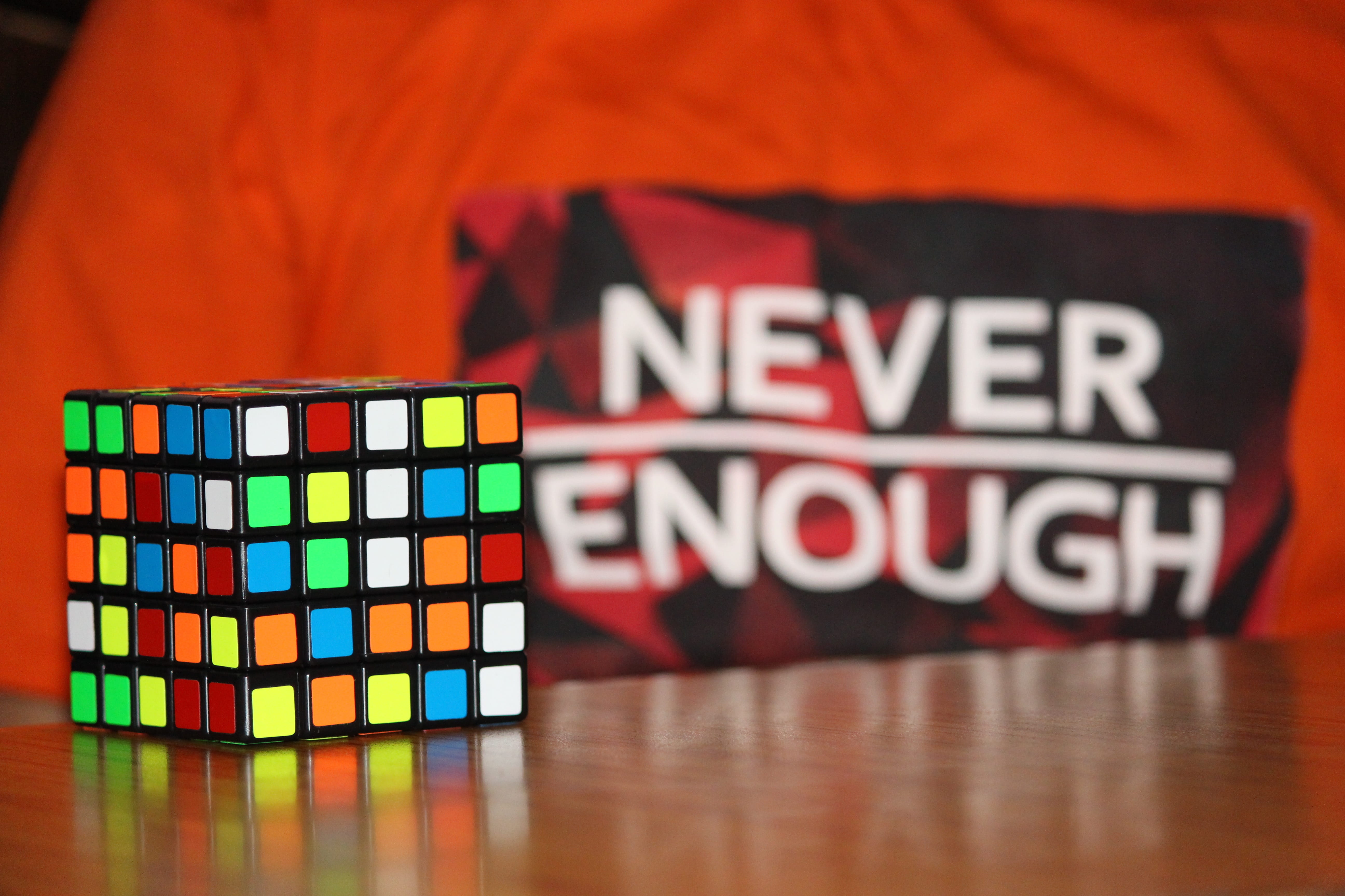 toy block, fun, rubiks cube, cube, cube shape, rubik, problem, indoors, leisure games, text, solving, red, selective focus, reflection, toy, no people, HD Wallpaper