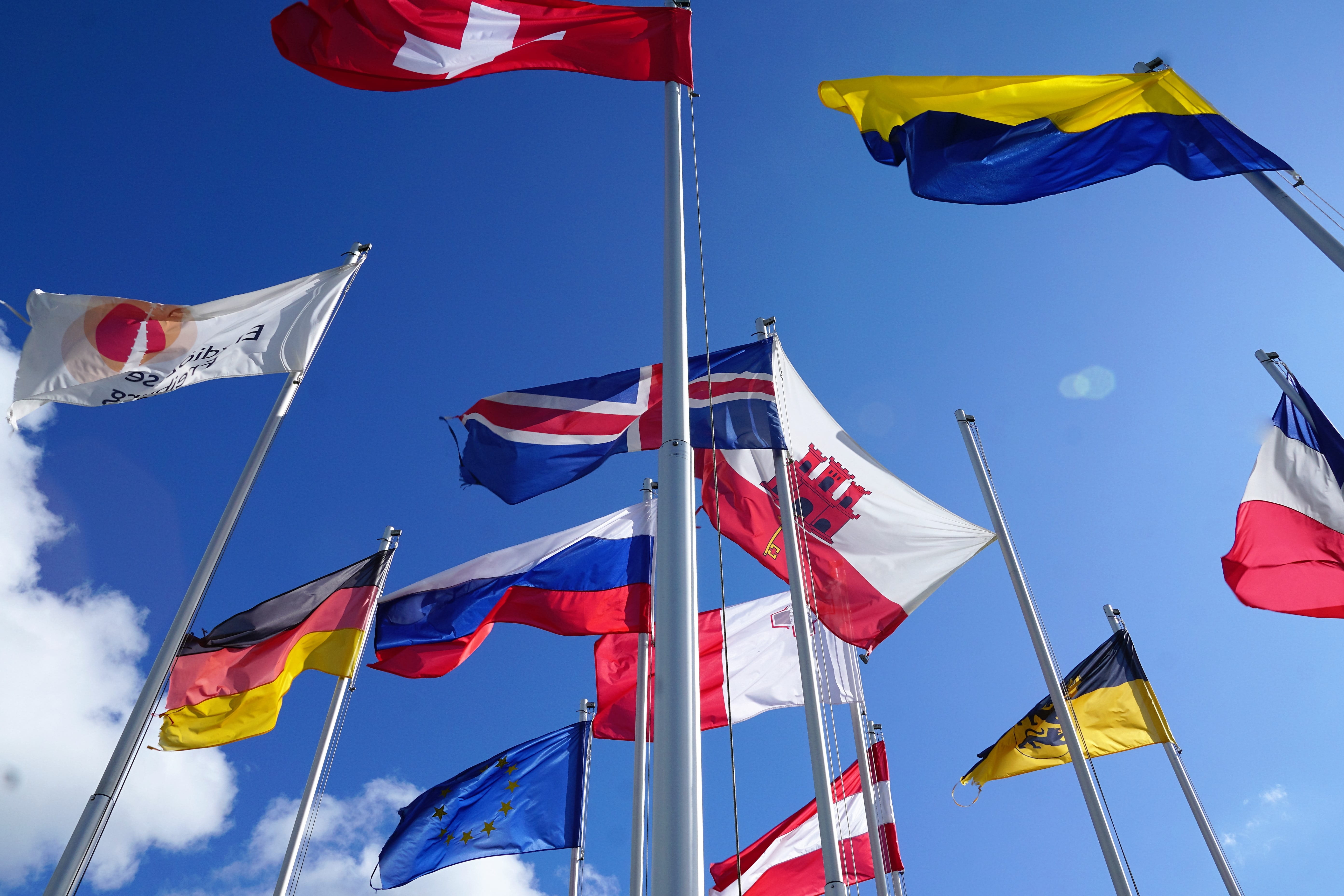 day, states of america, color, cross, nature, flags, global, government, multi colored, eu, low angle view, european, no people, europe, italy, hungary, HD Wallpaper
