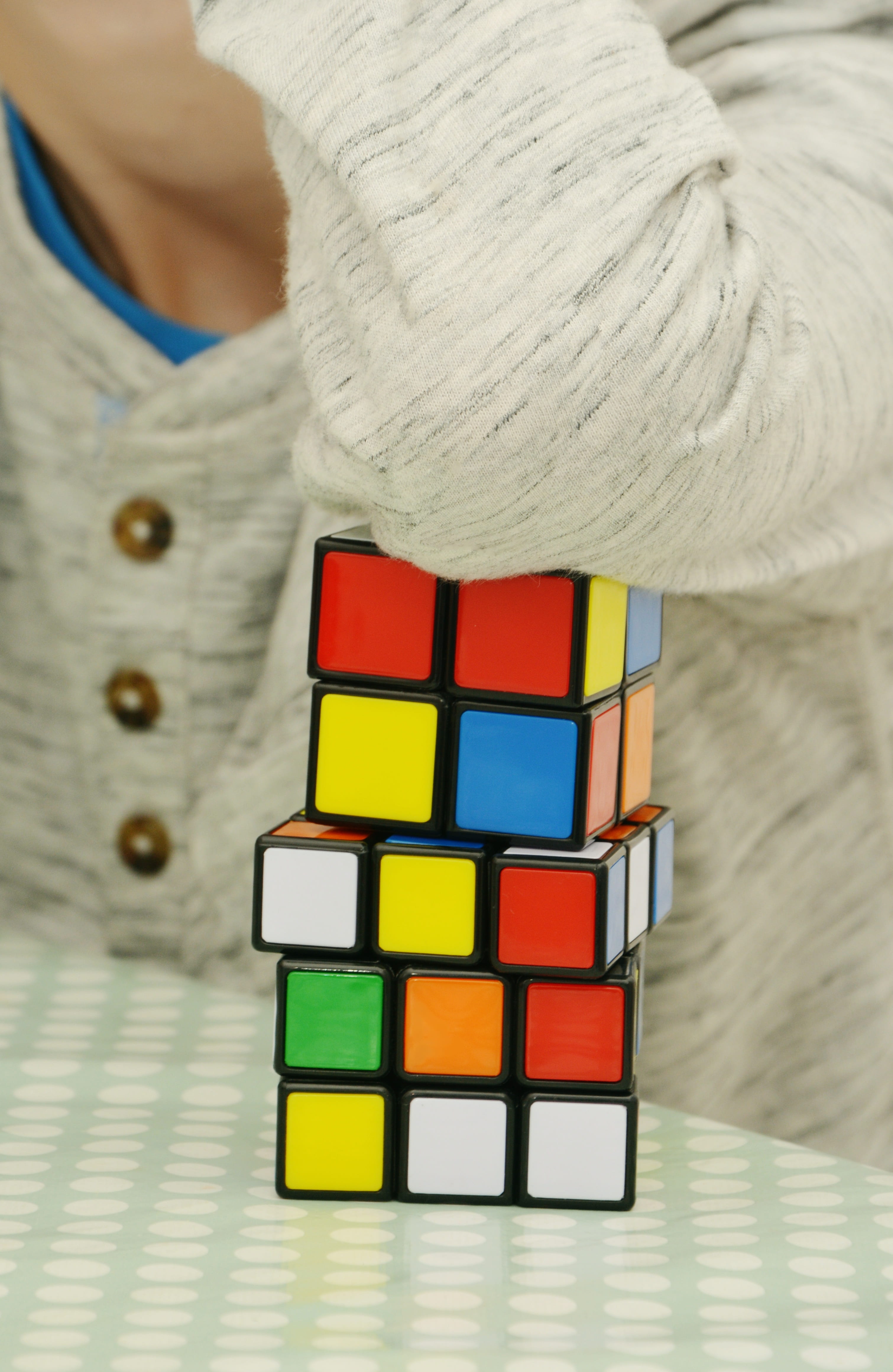 cube shape, childhood, wood - material, colorful, close-up, hand, concentration, human hand, puzzle, toy block, choice, 4K, white color, human body part, Phone HD Wallpaper