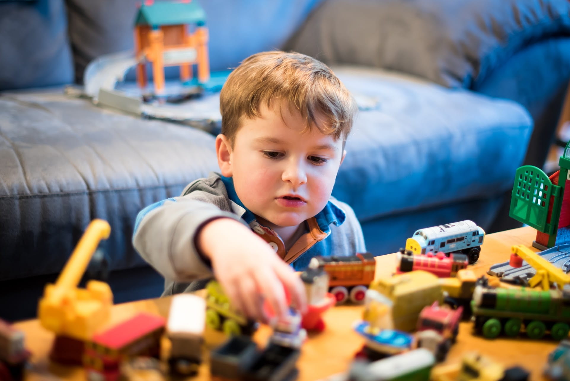 train, child, indoors, one person, toys, casual clothing, railroad, hairstyle, men, 1080P, kid, one boy only, locomotive, Toy Train, playing, lifestyles, HD Wallpaper