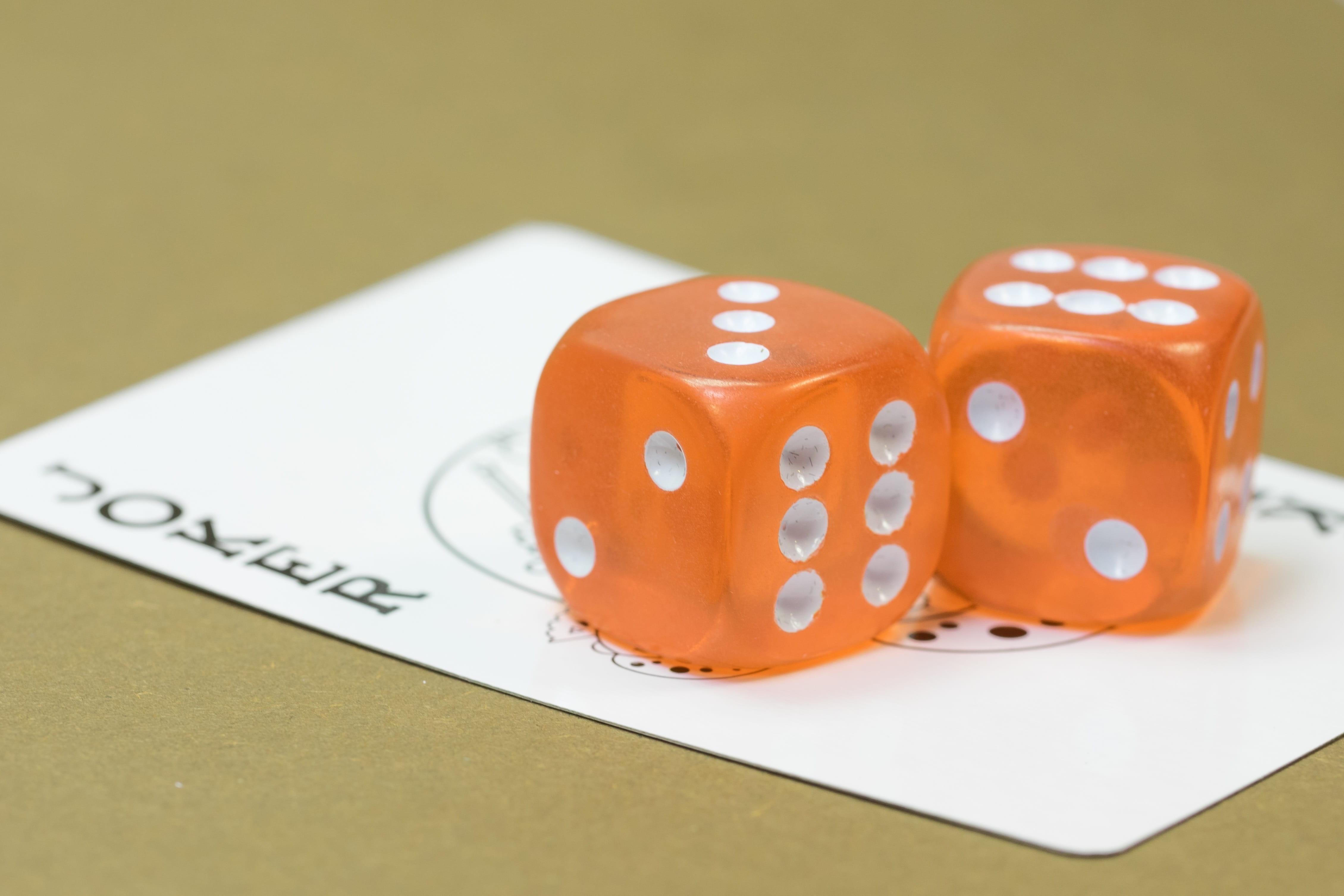 4K, lucky dice, dice, game, luck, dices, random, prevention, indoors, still life, opportunity, poker, playing card, play poker, instantaneous speed, risk, HD Wallpaper