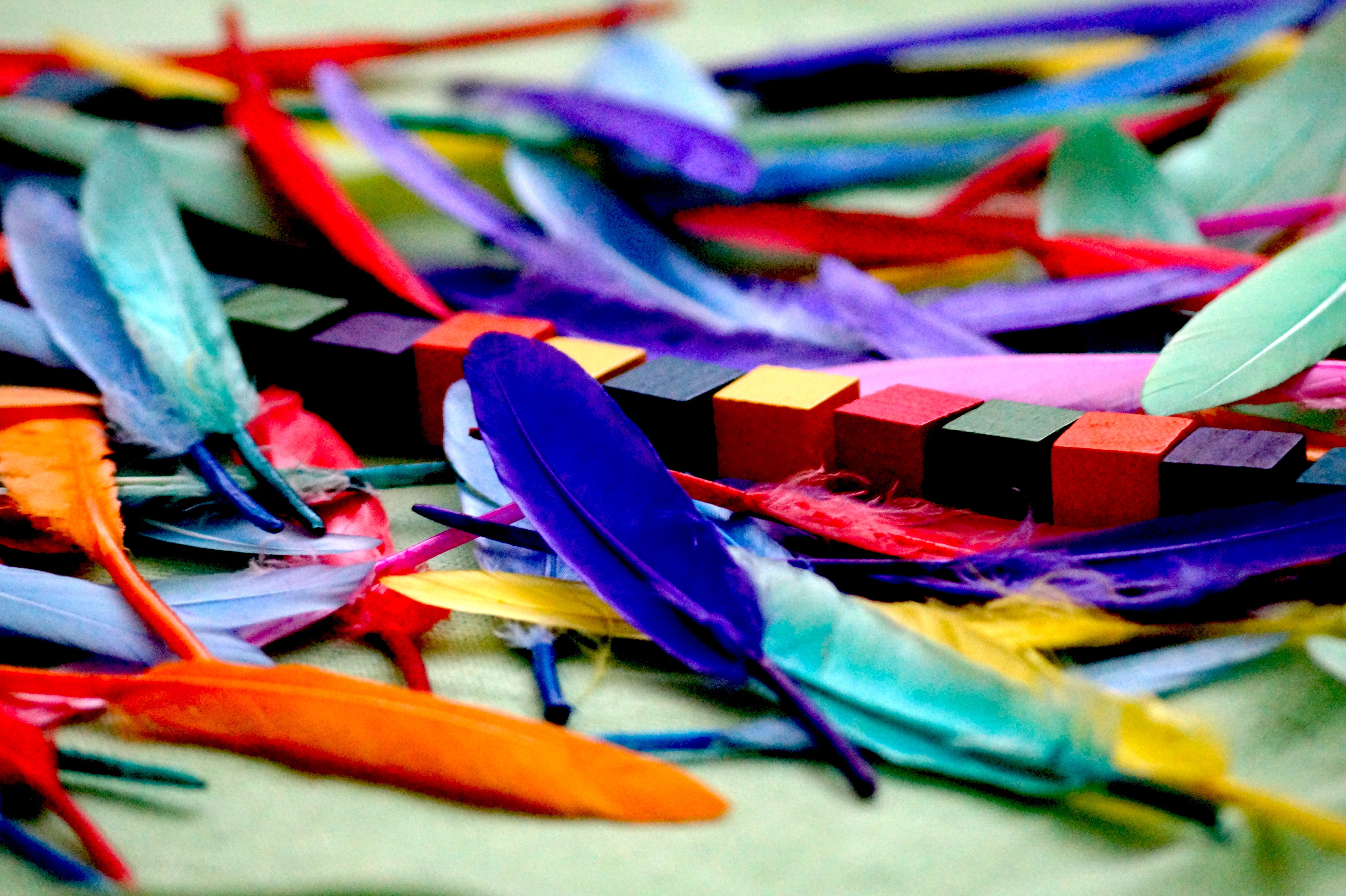 high angle view, still life, handcraft, lot, school, little, colorful, pencil, variation, handmade, kids, pattern, creative, abundance, selective focus, HD Wallpaper