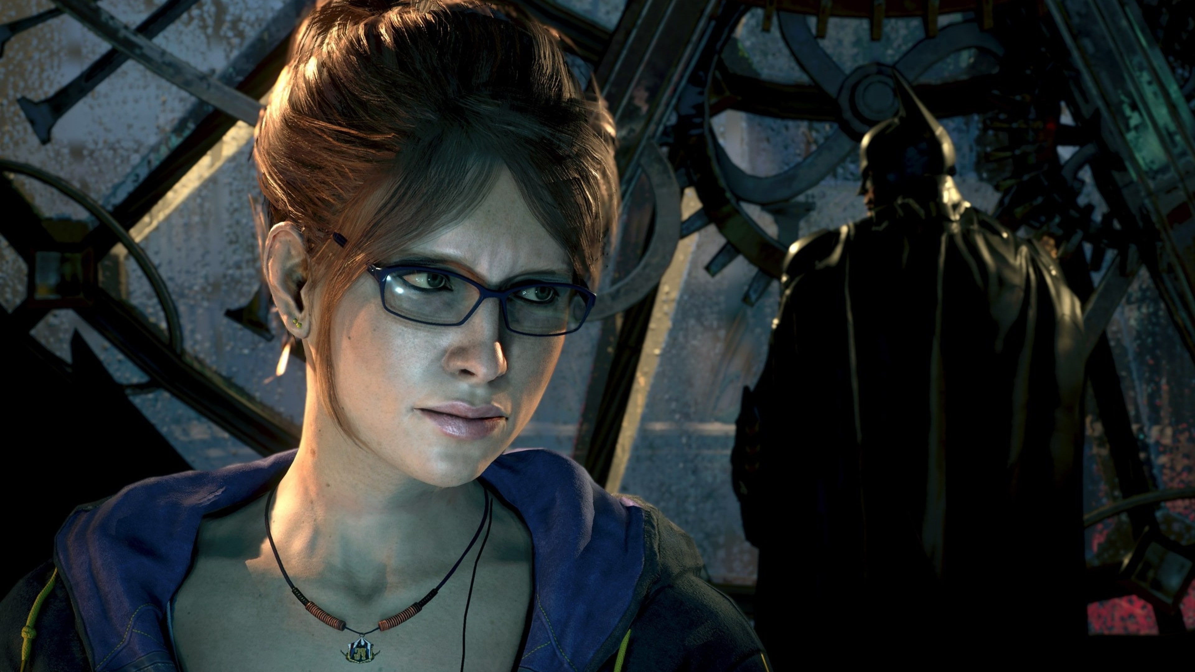glasses, real people, headshot, eyeglasses, mid adult women, young women, lifestyles, portrait, hairstyle, teenager, Rocksteady Studios, 4K, Batman, standing, HD Wallpaper
