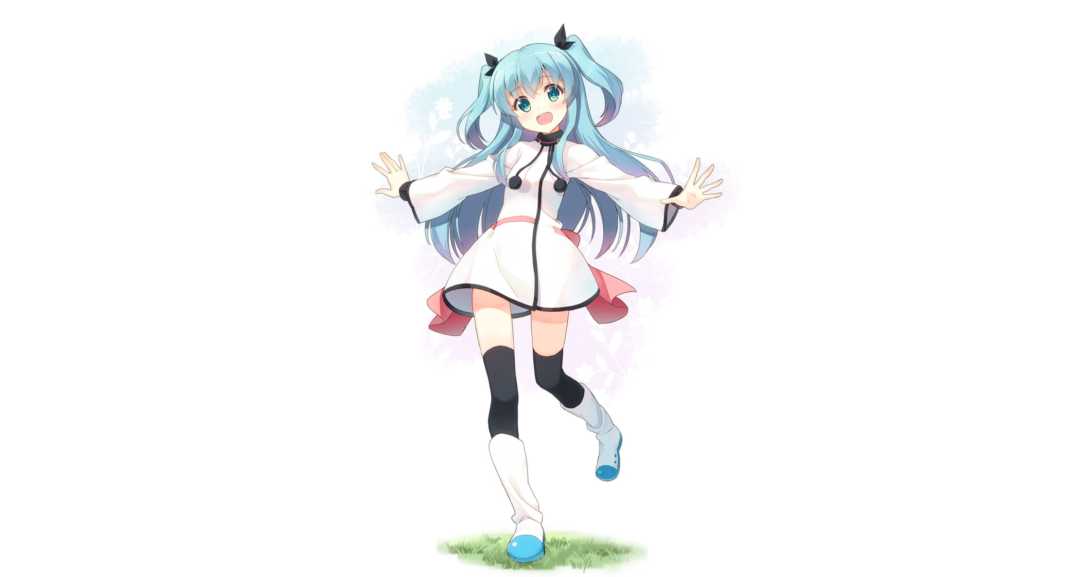 Thigh Highs, Anime, Noel (Celestial Method), 1080P, Twintails, Long Hair, Girl, Skirt, Blue Hair, Dress, Celestial Method, HD Wallpaper