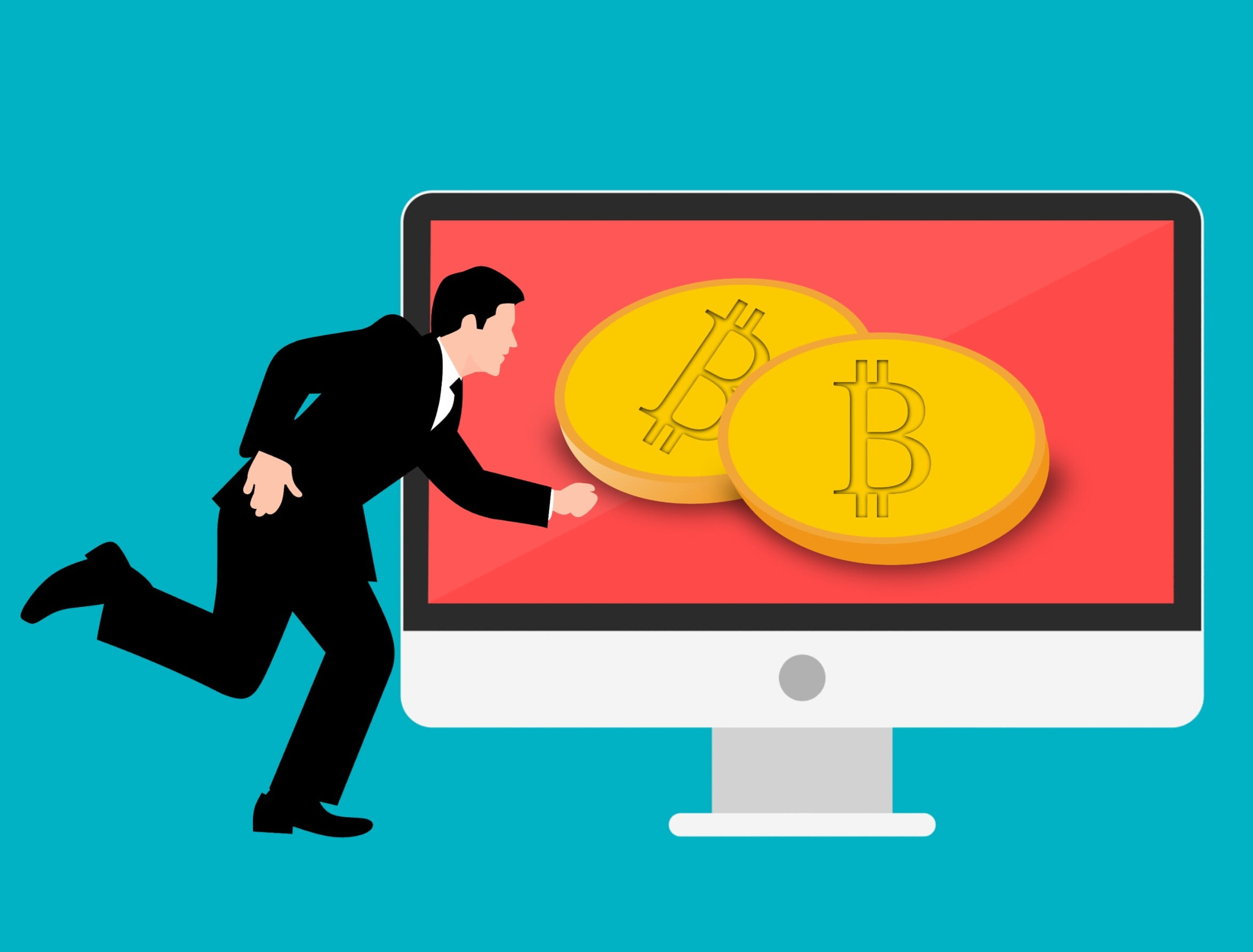 communication, coins, blockchain, finance, cartoon, method, bitcoin, technology, running, illustration, one person, adult, screen, global communications, HD Wallpaper