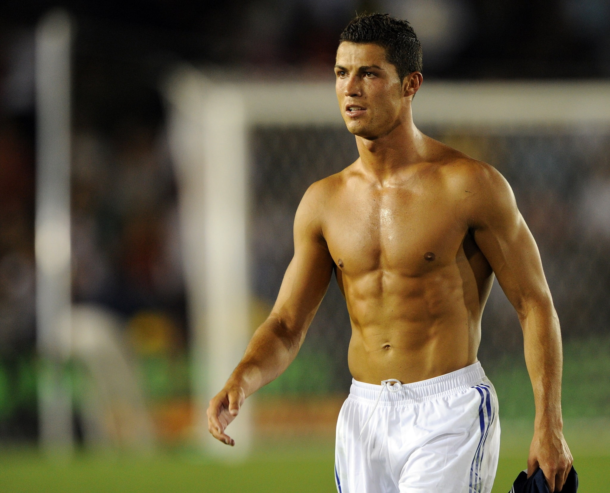 muscular build, young adult, exercising, shirtless, effort, athlete, healthy lifestyle, young men, portrait, handsome, masculinity, cr7 desktop background pictures, HD Wallpaper