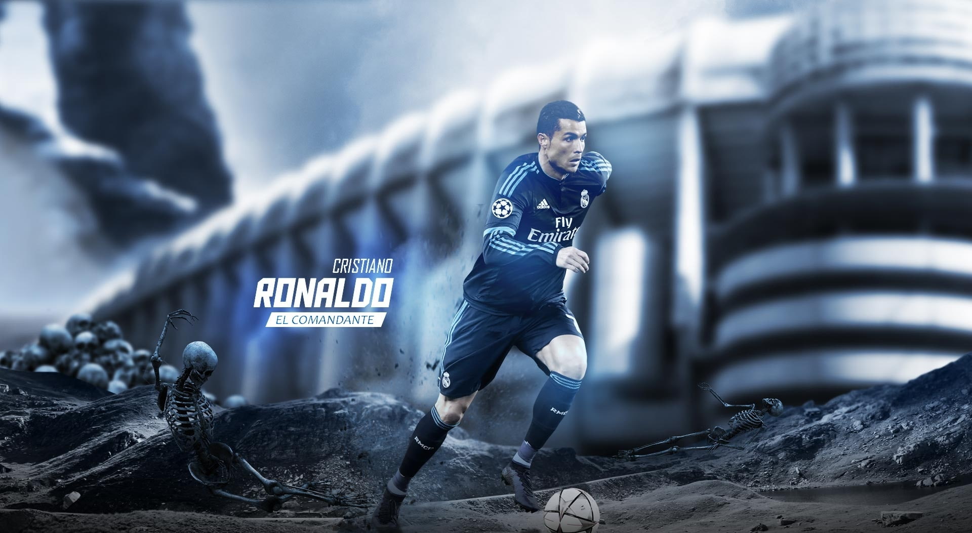 lifestyles, outdoors, clothing, front view, real people, Spain, Football, 2016, jumping, architecture, cristianoronaldo, ronaldo, nature, footballer, digital, HD Wallpaper