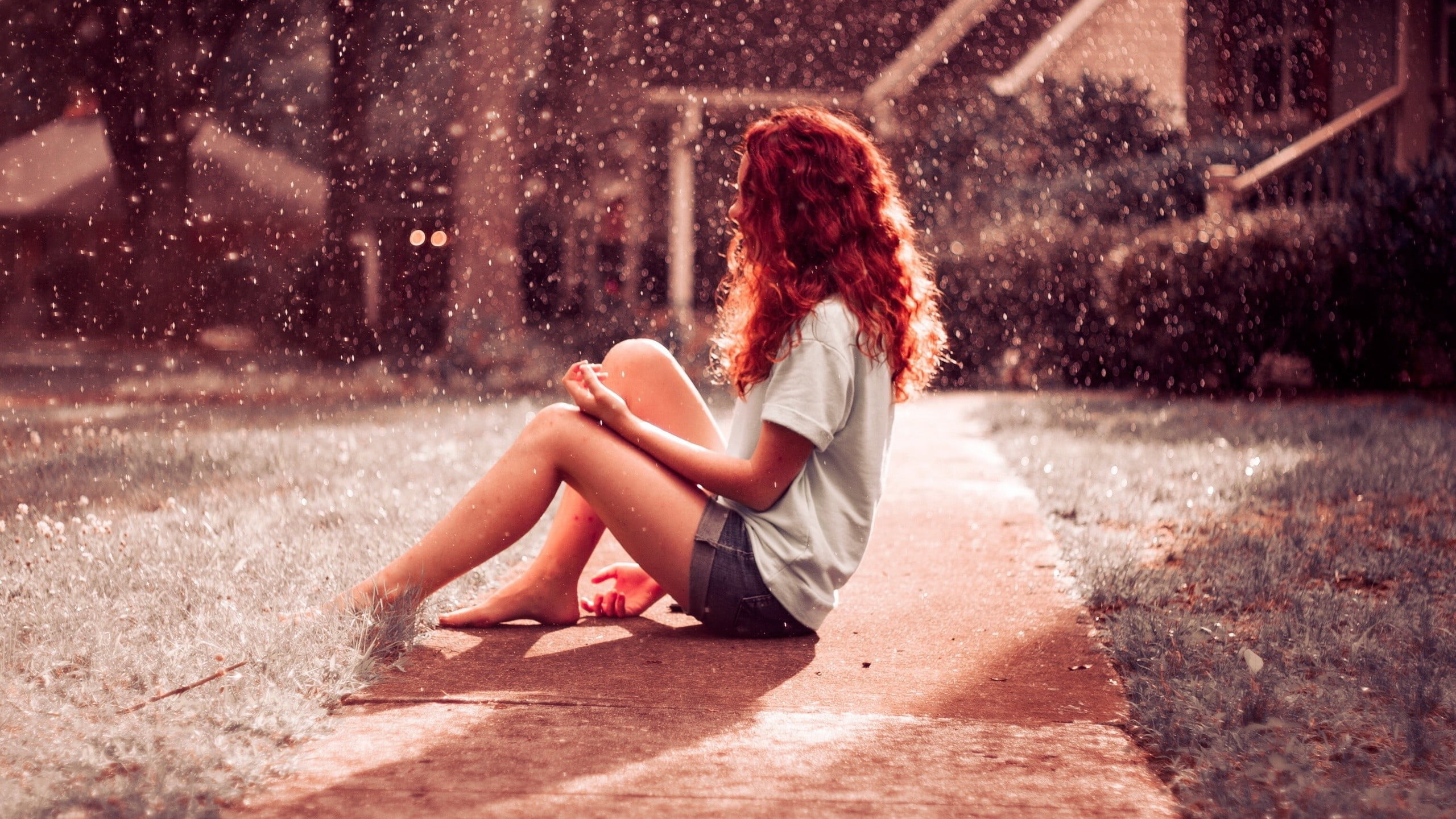 black, emotion, solitude, t, beauty, urban, hairstyle, relationship difficulties, nature, depression - sadness, hopelessness, city, rain, adolescence, adult, HD Wallpaper