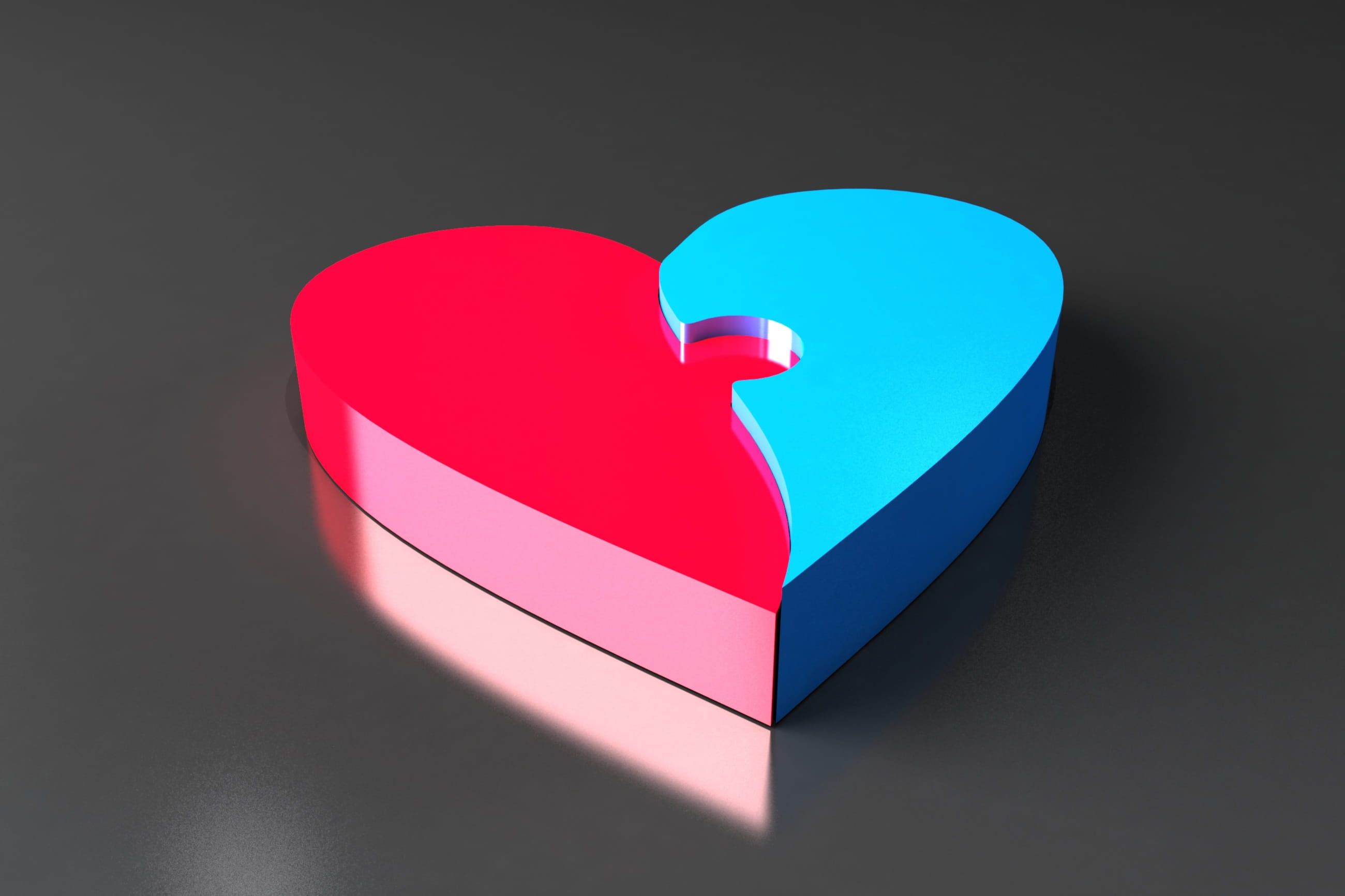 close-up, blue, 2K, no people, studio shot, illustration, valentines day - holiday, symbol, internet dating, relationship difficulties, connection, indoors, HD Wallpaper
