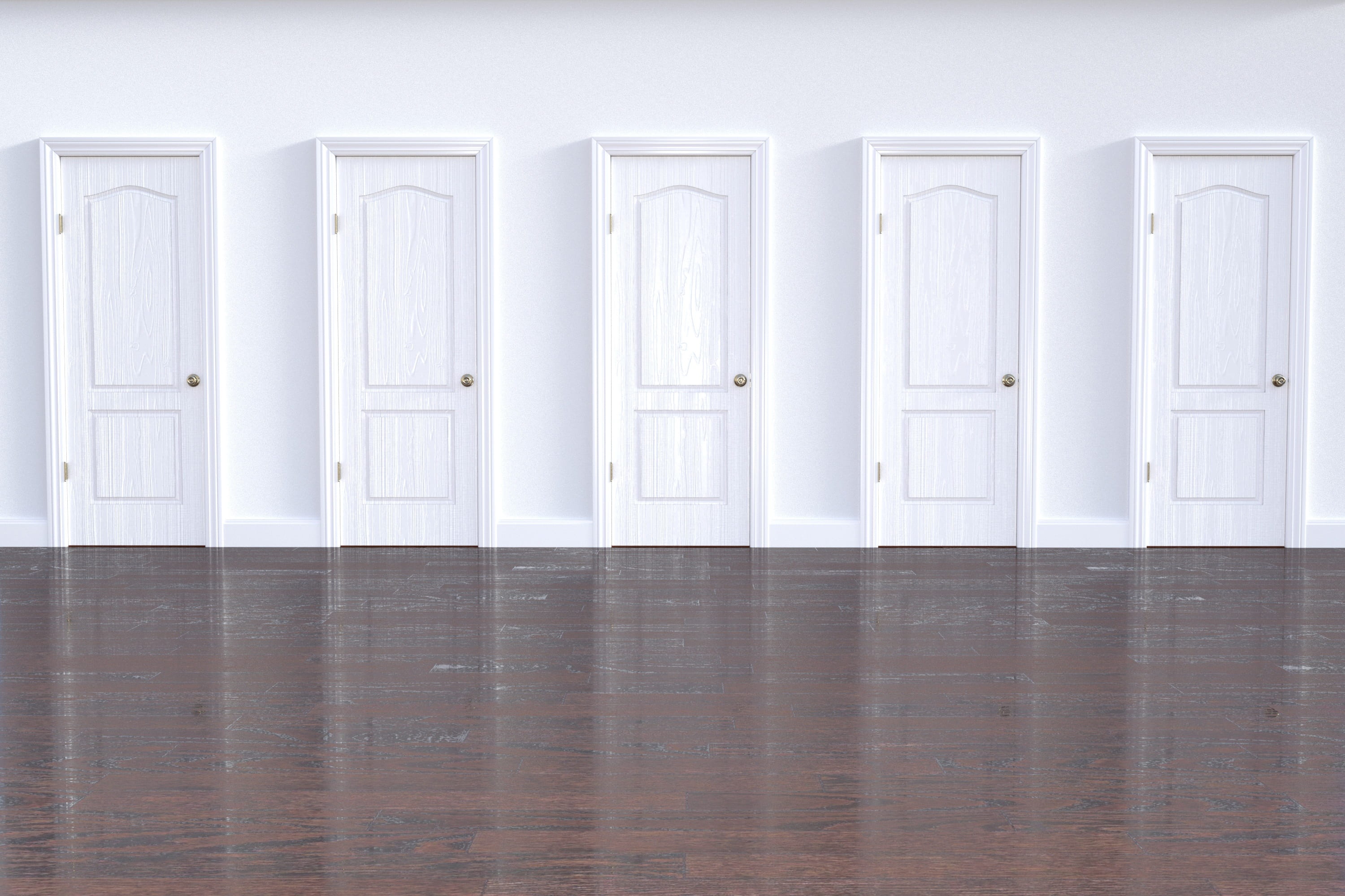 repetition, entry, house, wooden, white, no people, home, open, pattern, geometric shape, white color, built structure, 2K, closed, wall, reflection, in a row, HD Wallpaper