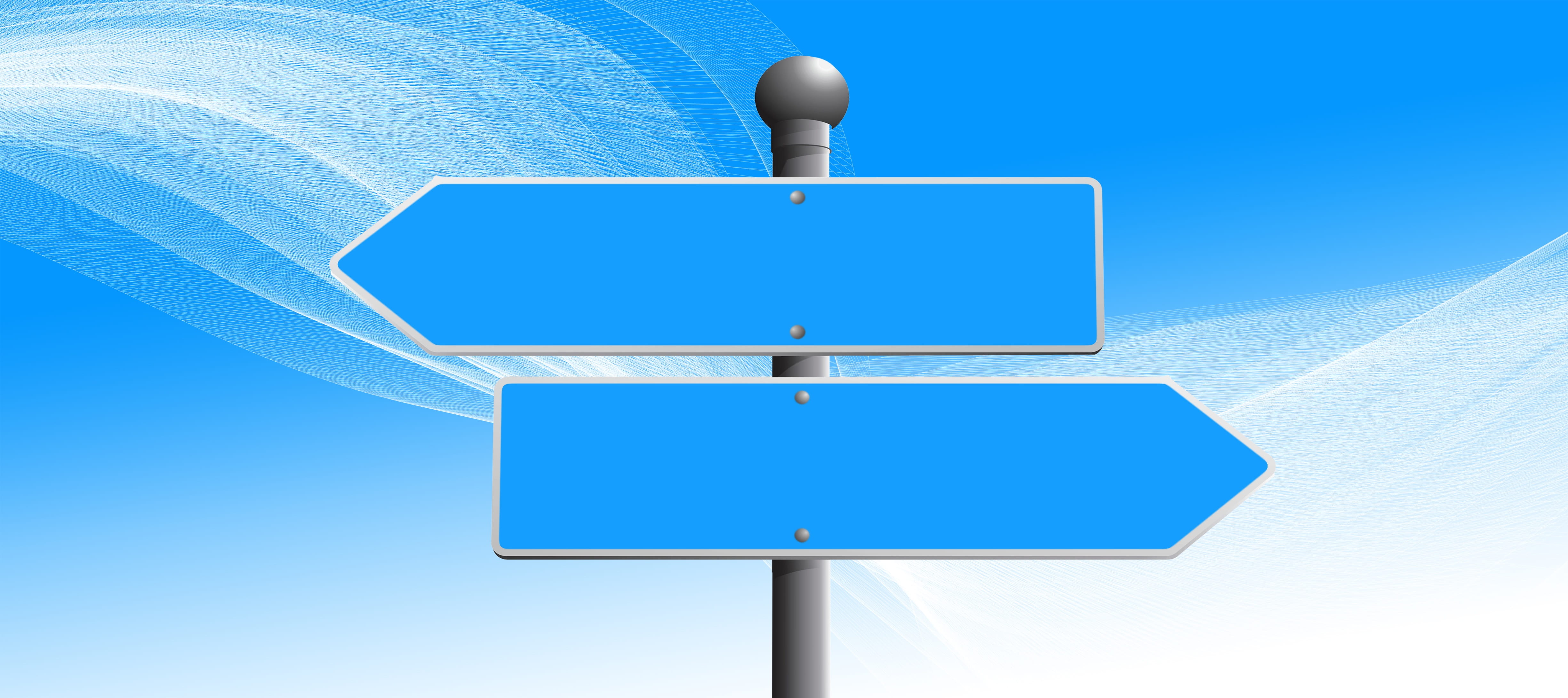 directory, road sign, note, blue background, away, two, new age, opportunity, chance, technology, decisions, street sign, window, here, point of view, no people, HD Wallpaper