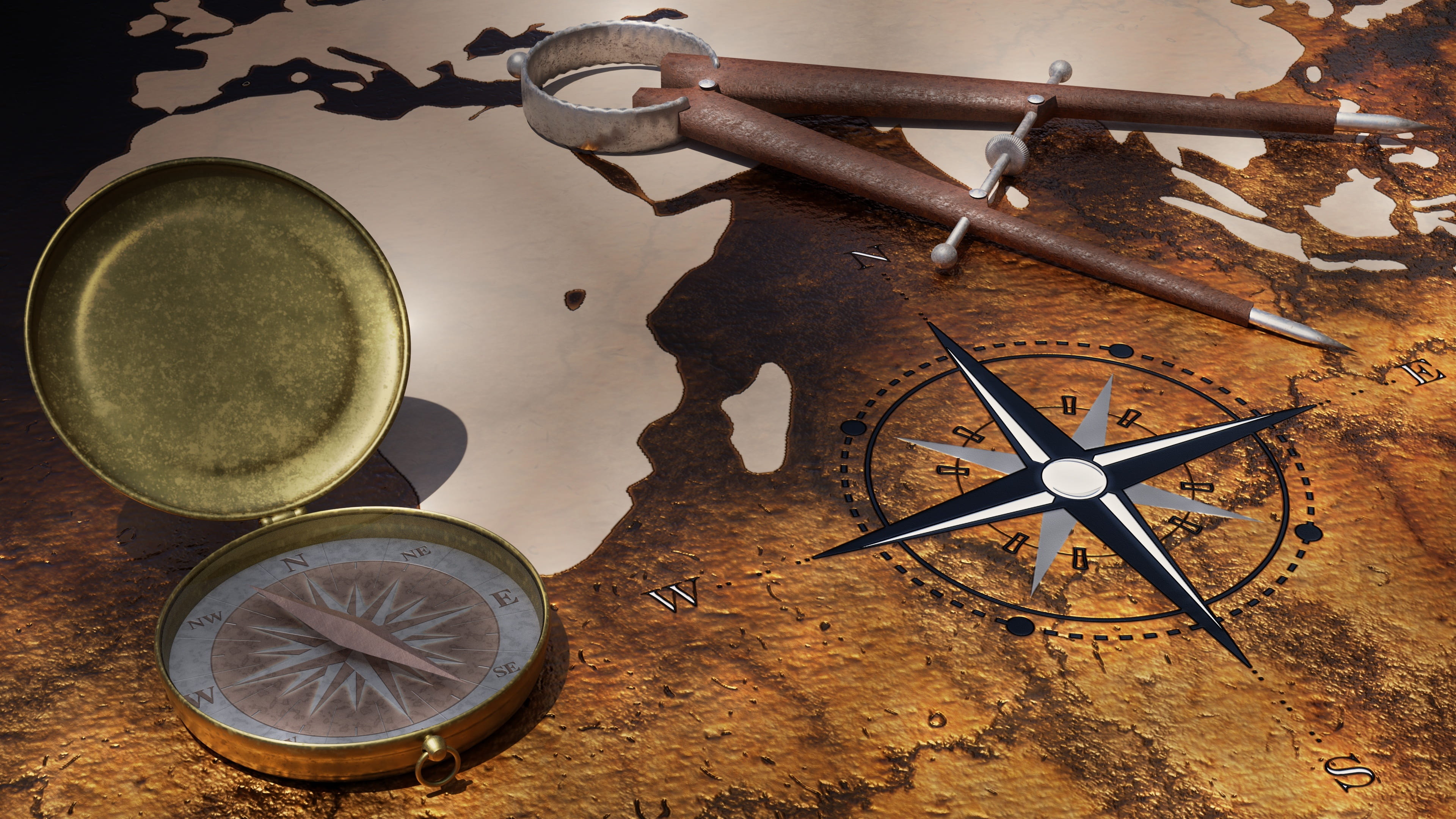 music, surface, table, equipment, old, still life, navigational, blender, food and drink, travel, 4K, rusty, tool, brown, no people, globetrotter, directly above, HD Wallpaper