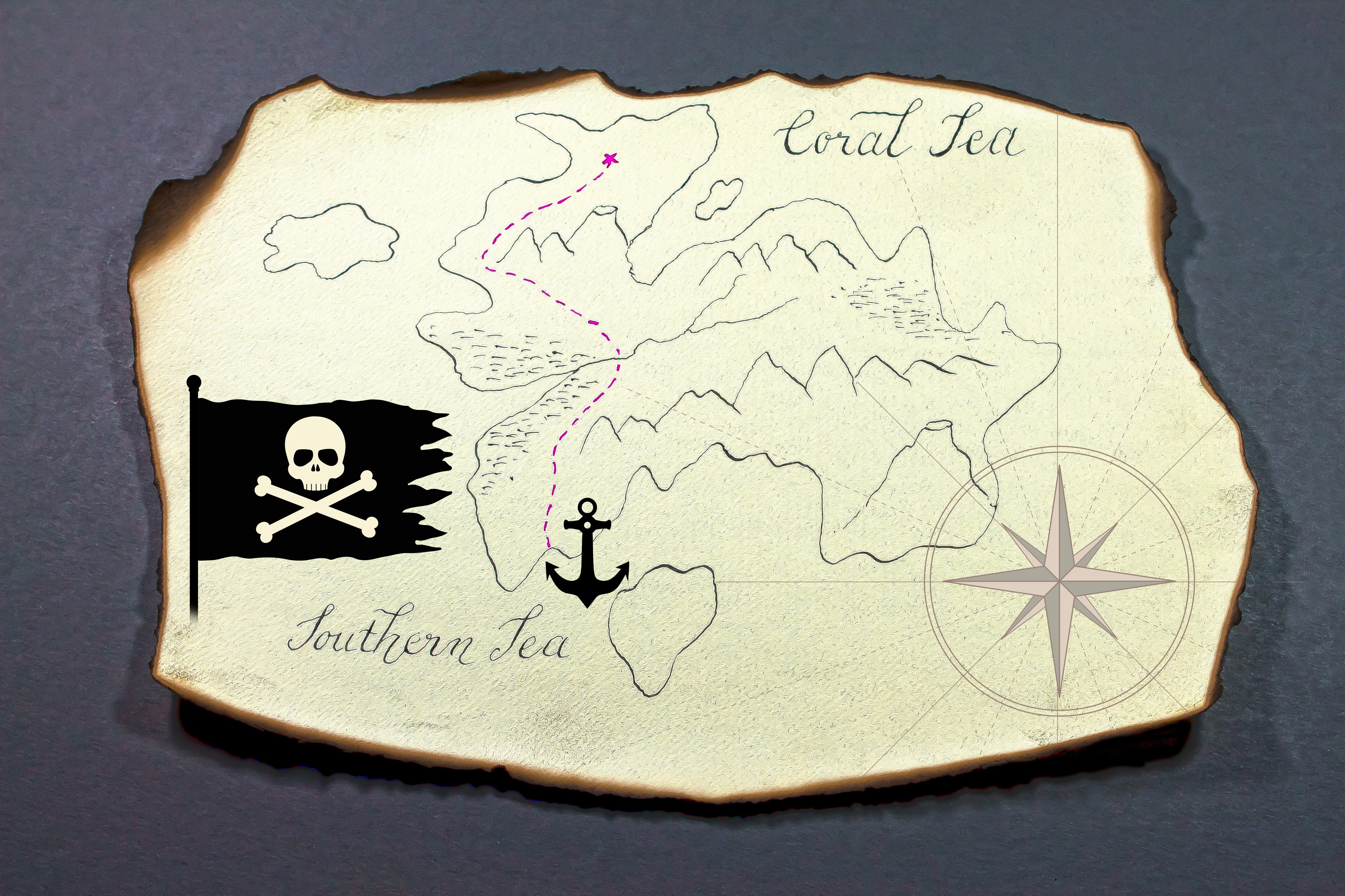 treasure map, shape, treasure, sea, map, paper, art and craft, navigate, close-up, no people, indoors, western script, human representation, communication, HD Wallpaper