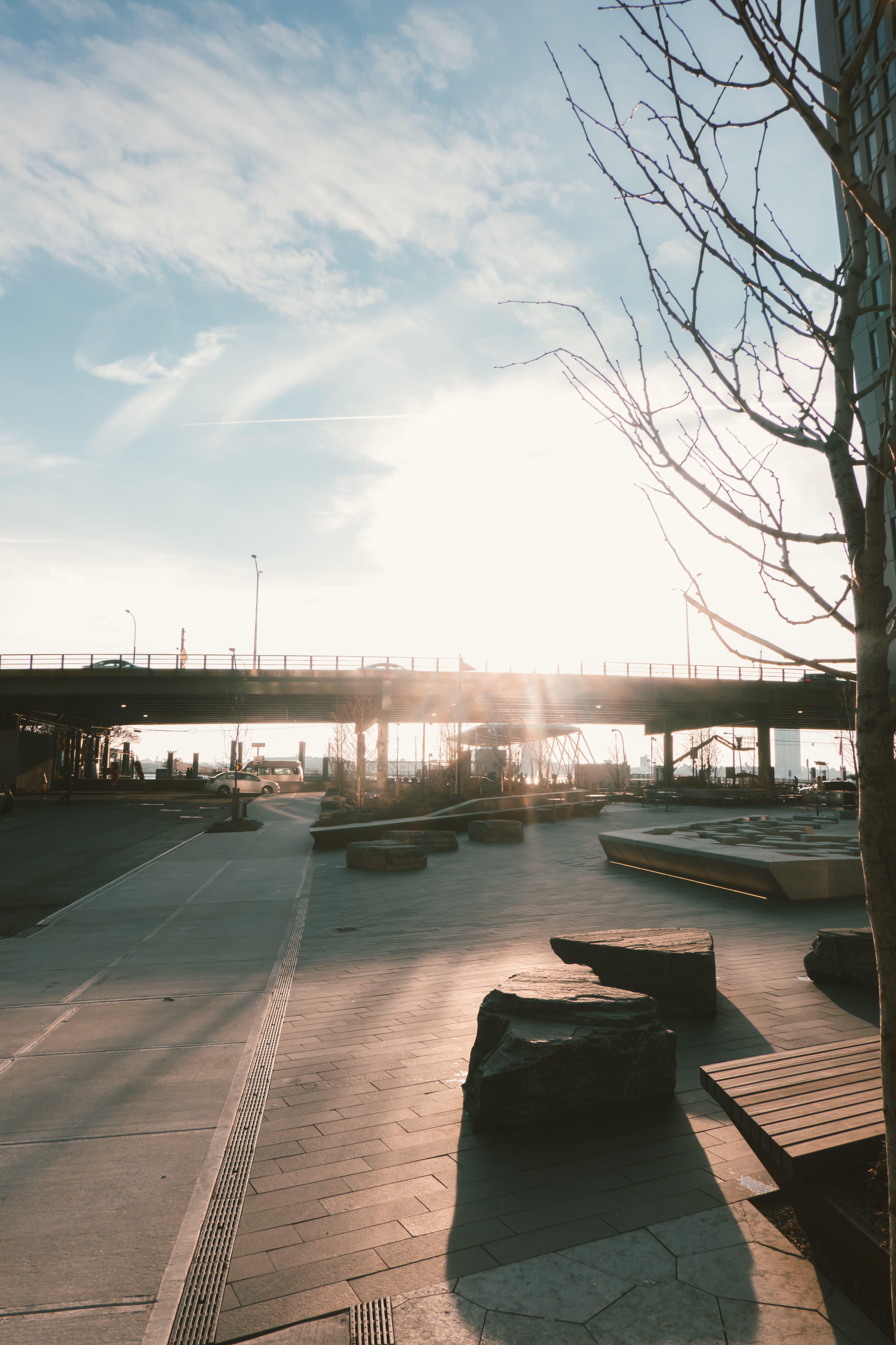 water, architecture, no people, 5K, cloud - sky, connection, sunlight, #clouds, #newyork, #atmosphere, american copper building, transportation, footpath, Phone HD Wallpaper