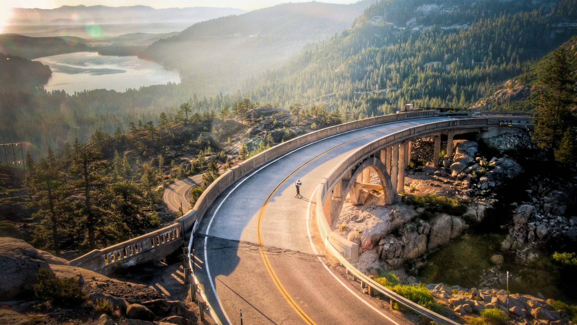 fast, line, no people, speed, street, auto, driving, drive, mountain road, transportation, outside, grass, high angle view, scenics - nature, beauty in nature, HD Wallpaper