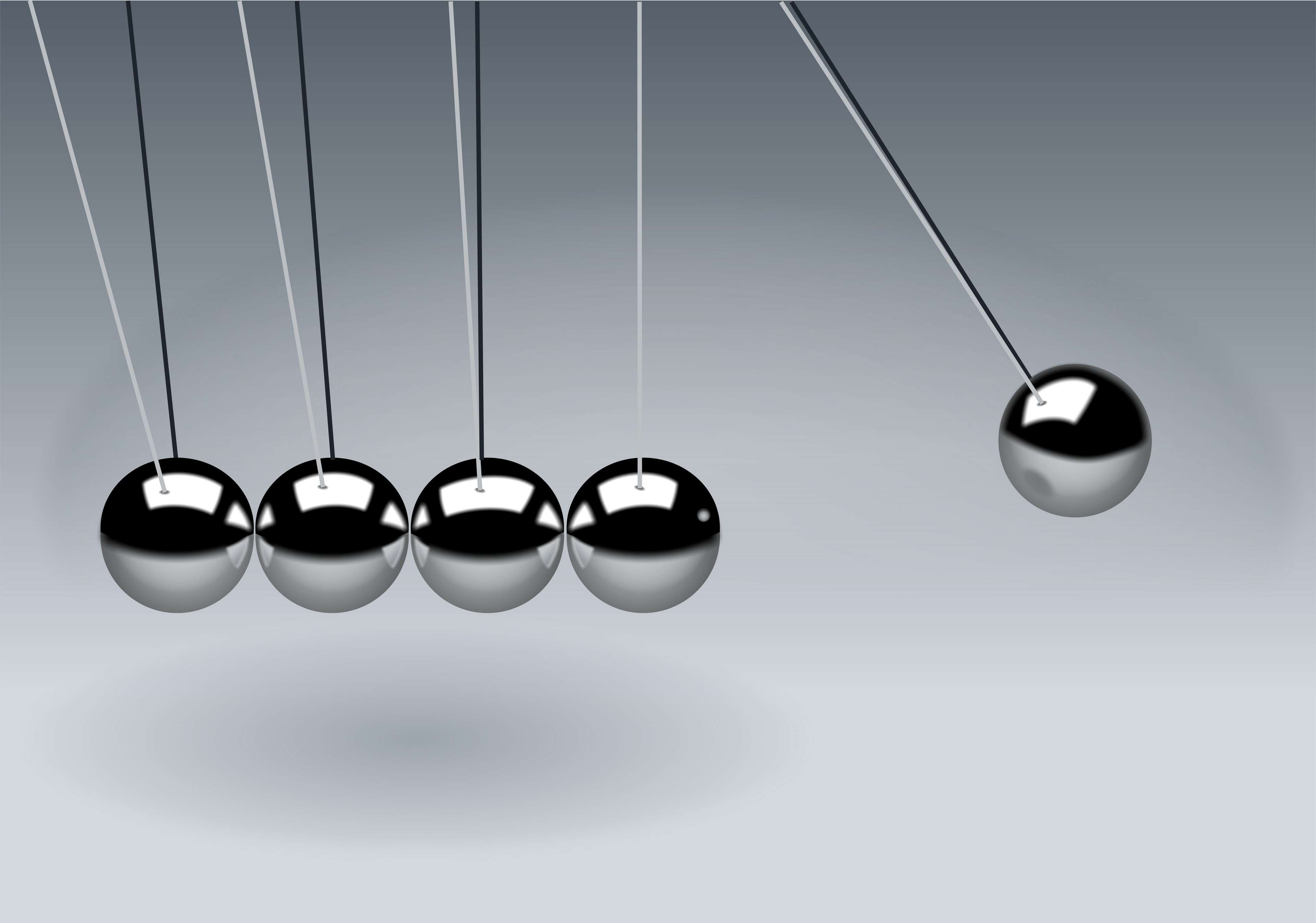 science, black and white, shiny, indoors, studio shot, fashion, gray background, copy space, fun, in a row, action, transparent, balls, reaction, hanging, HD Wallpaper