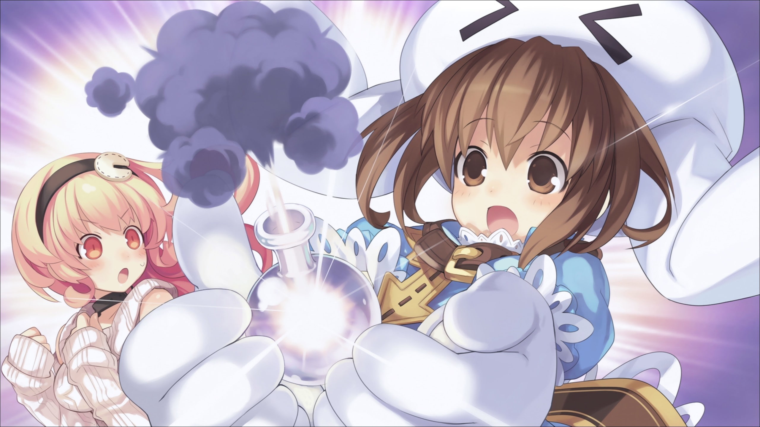party - social event, Magic anime, Girl, close-up, table, people, celebration, event, multi colored, Smoke, balloon, household equipment, 2K, still life, HD Wallpaper