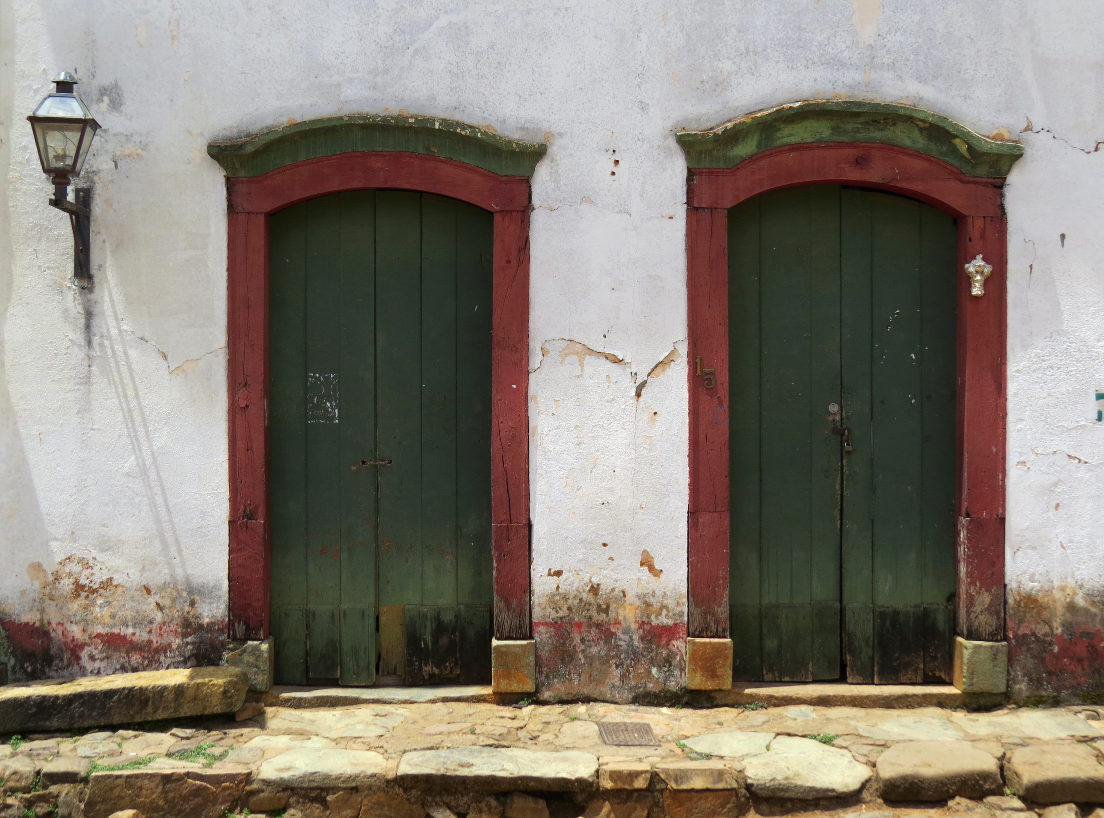 front door, residential district, doors, brazil, architecture, no people, built structure, minas gerais, security, old town, outdoors, tiradentes, day, HD Wallpaper