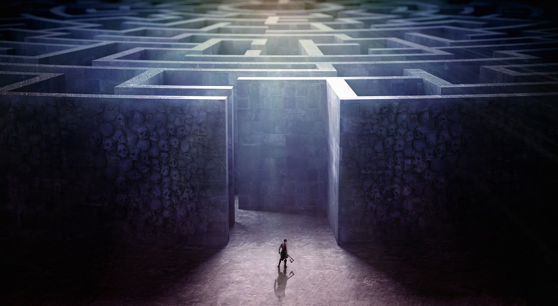 architecture, sport, city, water, adult, Artistic, standing, night, full length, Fantasy, light - natural phenomenon, theseus, pattern, 1080P, one person, HD Wallpaper