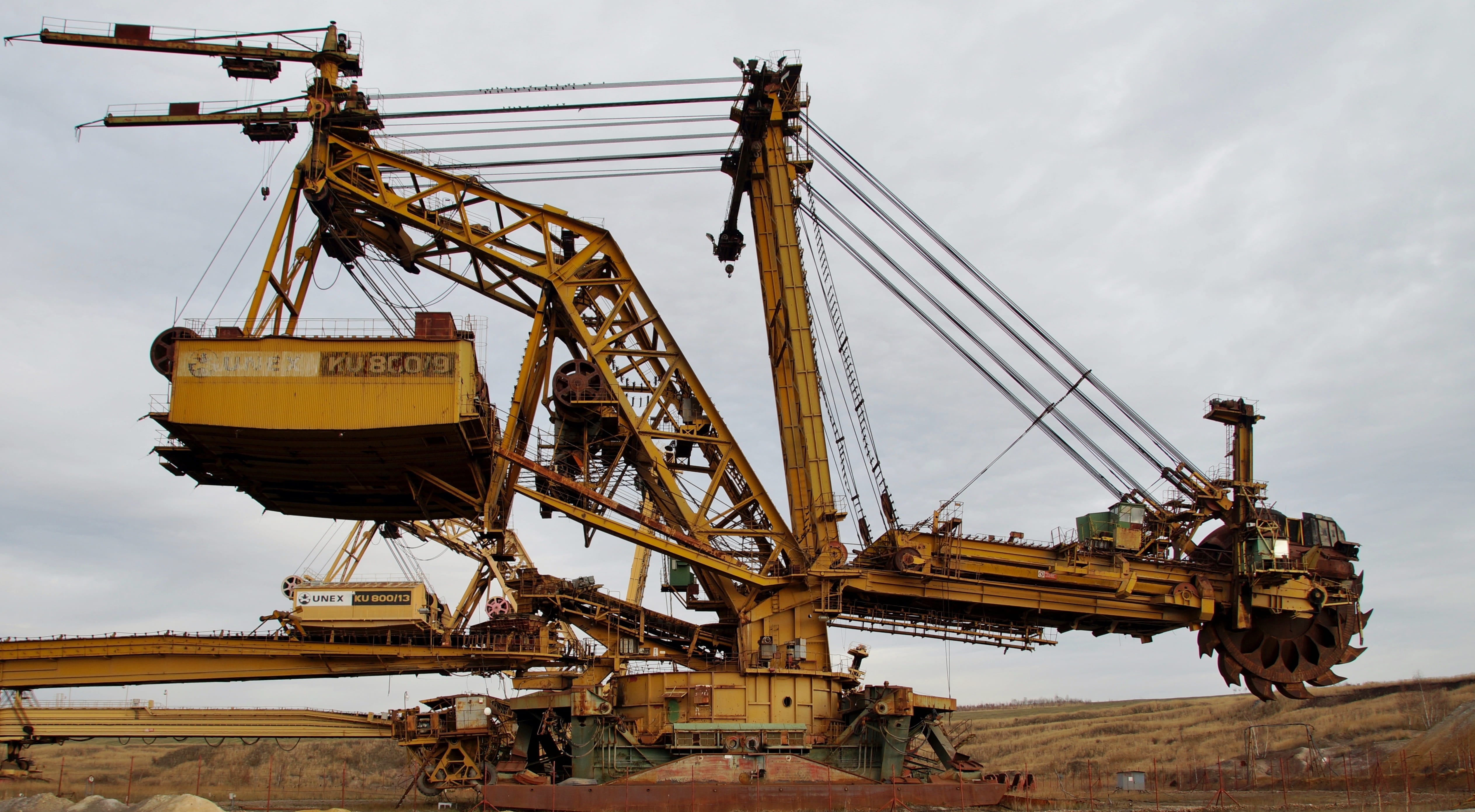 equipment, shipping, crane - construction machinery, day, container, pier, nature, water, construction machinery, bucket, excavator, sky, 4K, outdoors, HD Wallpaper