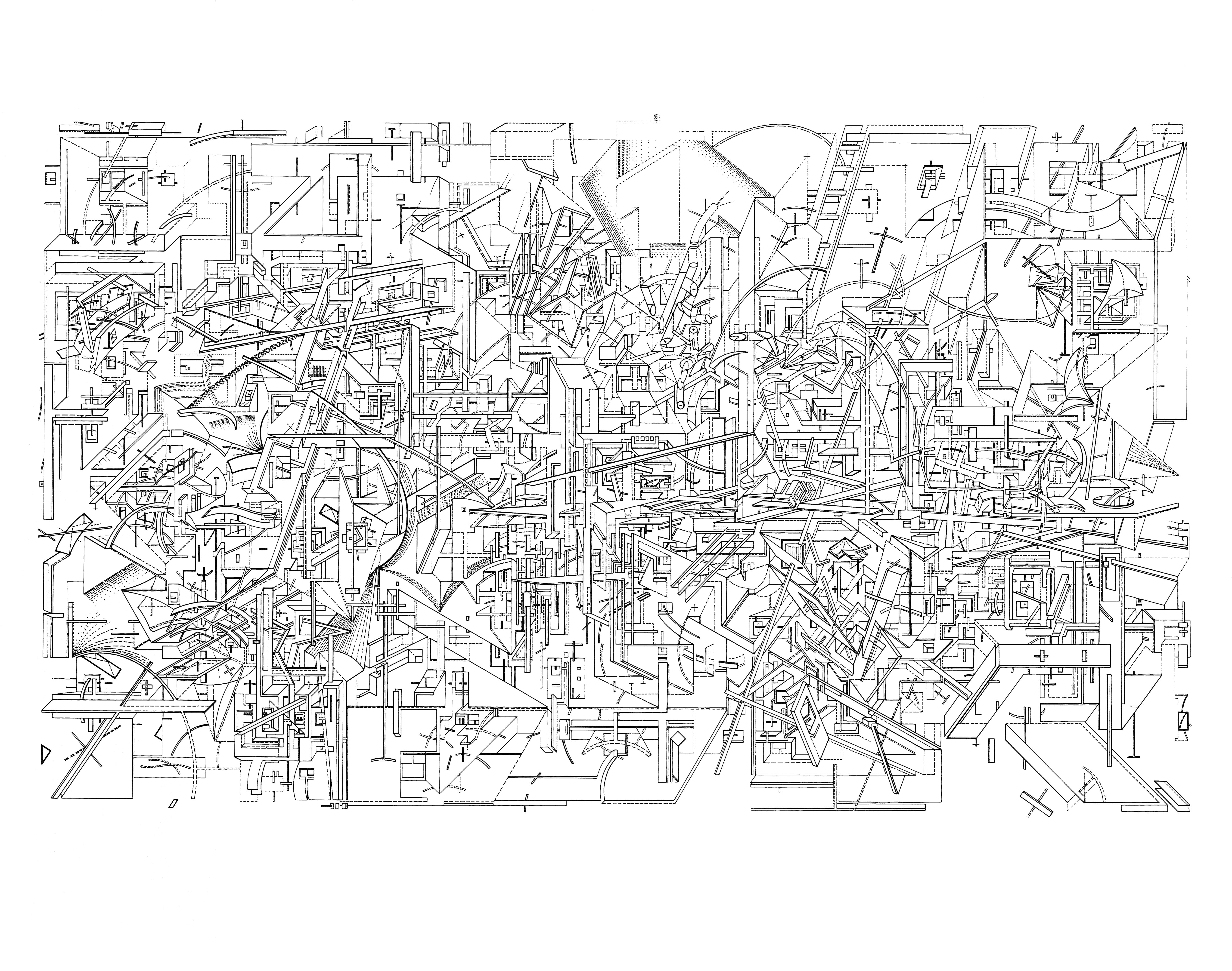Daniel Libeskind, backgrounds, curvilinear, planning, built structure, construction industry, black, connection, incomplete, no people, outdoors, drawing, HD Wallpaper