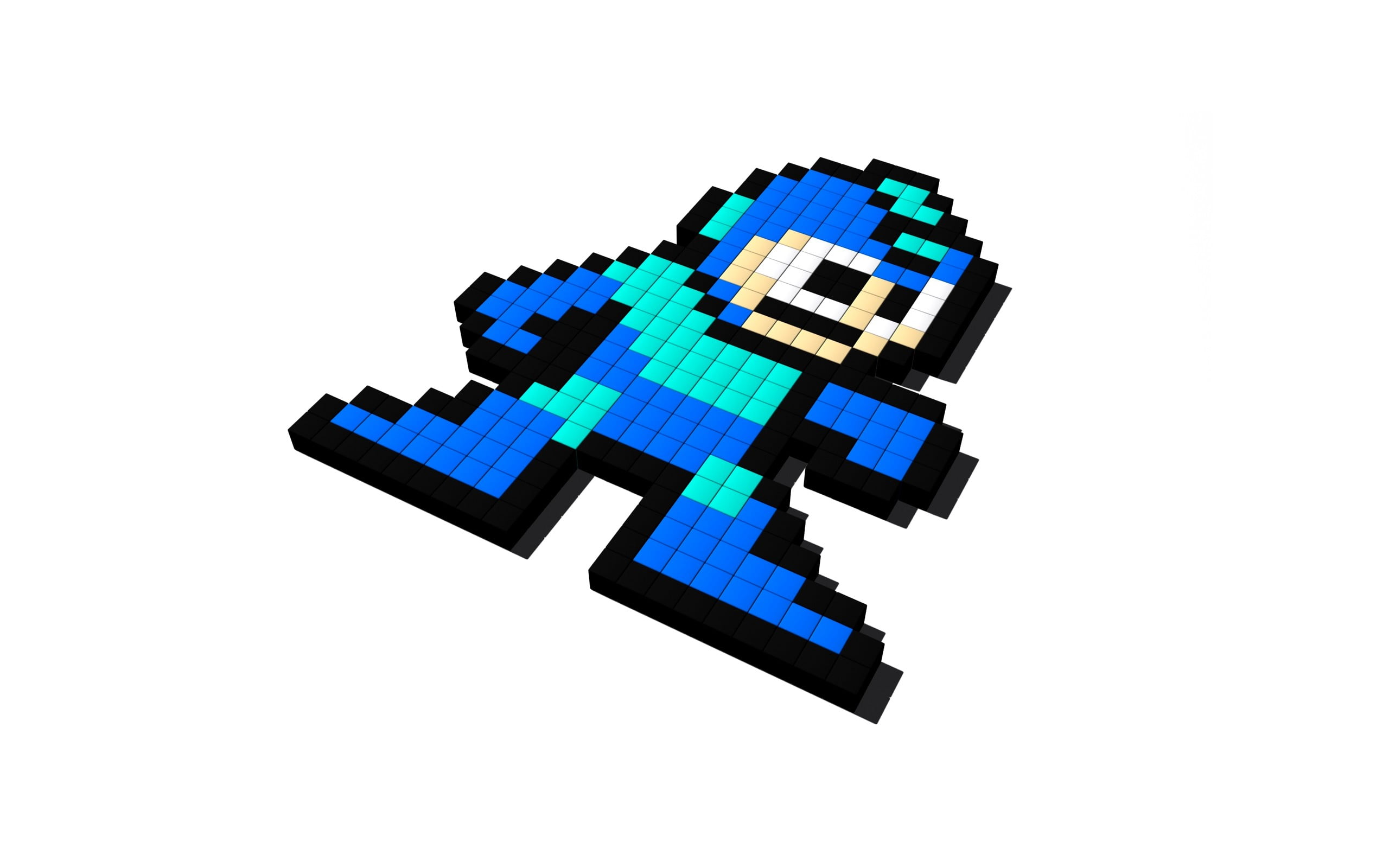 Mega Man, no people, decor, cutout, close-up, indoors, pixel art, computer equipment, communication, cut out, wireless technology, computer, technology, HD Wallpaper