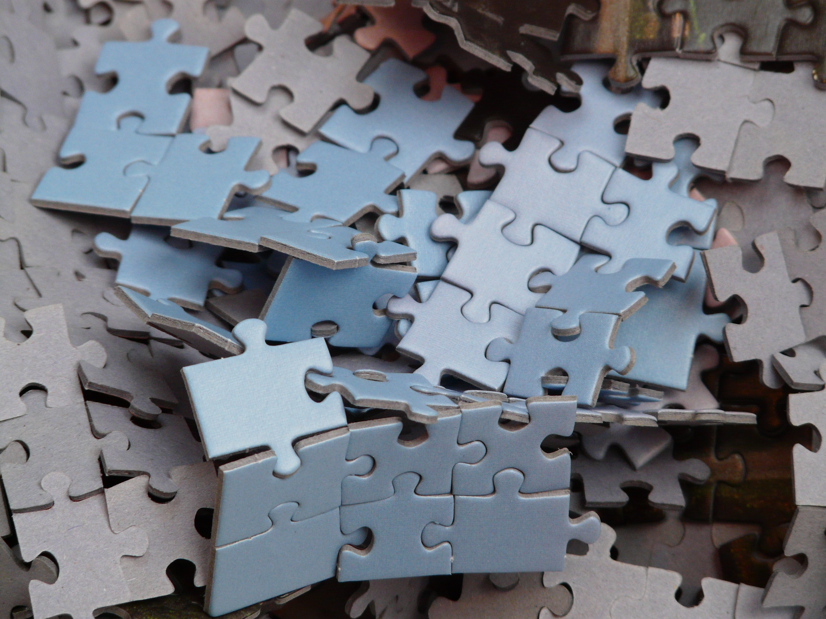 leisure games, puzzle, leisure activity, puzzles, relaxation, piecing together, still life, abundance, connection, jigsaw piece, full frame, high angle view, HD Wallpaper