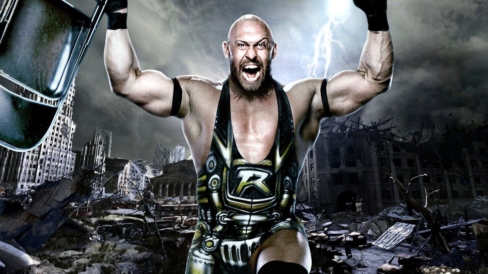 vitality, shouting, adult, aggression, sport, emotion, anger, males, wwe tlc tables ladders chairs 2012, one person, strength, exercising, athlete, front view, HD Wallpaper