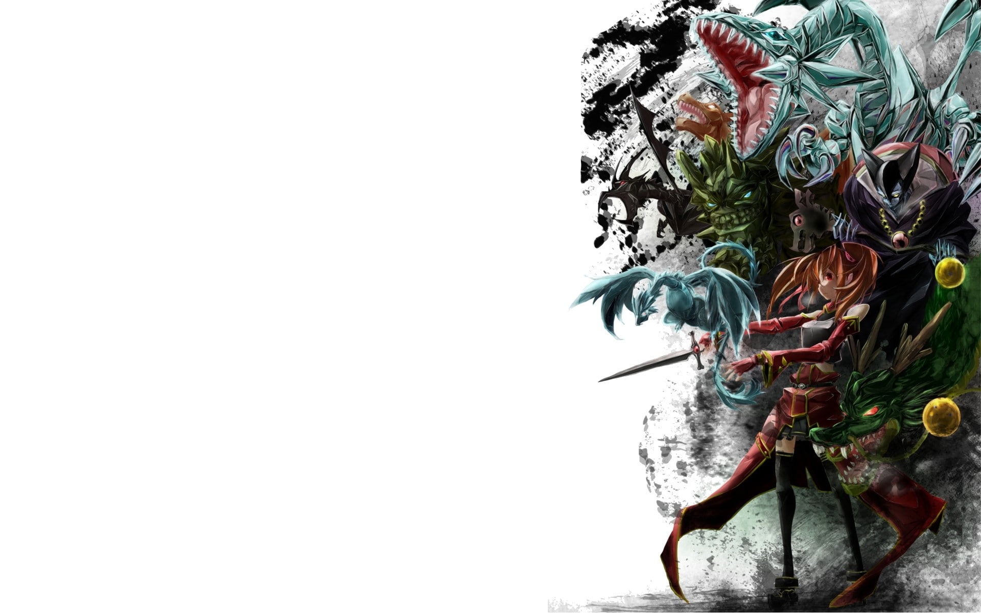 anime, 1080P, red, character, sword, online, sao, cartoon/comic, hd, white, silica, green, art, poster, movie, HD Wallpaper