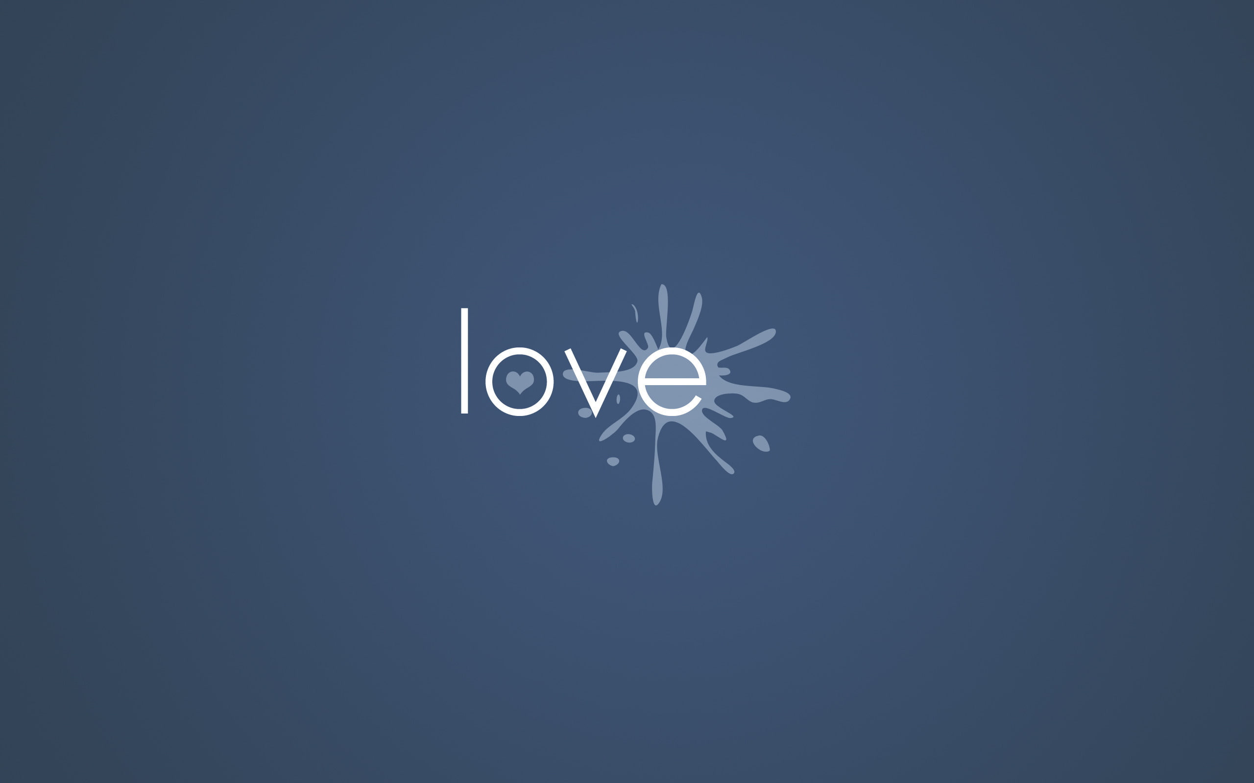 2K, Heart, Minimalism, Background, Paint, Blot, Love, The word, The inscription, HD Wallpaper