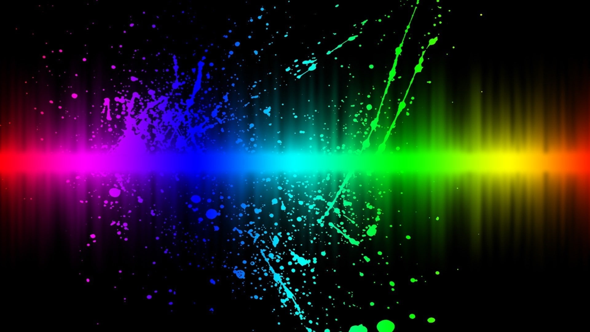 multi colored, pattern, backgrounds, green color, technology, no people, glowing, Blots, illuminated, brightly lit, vibrant color, star - space, black color, HD Wallpaper