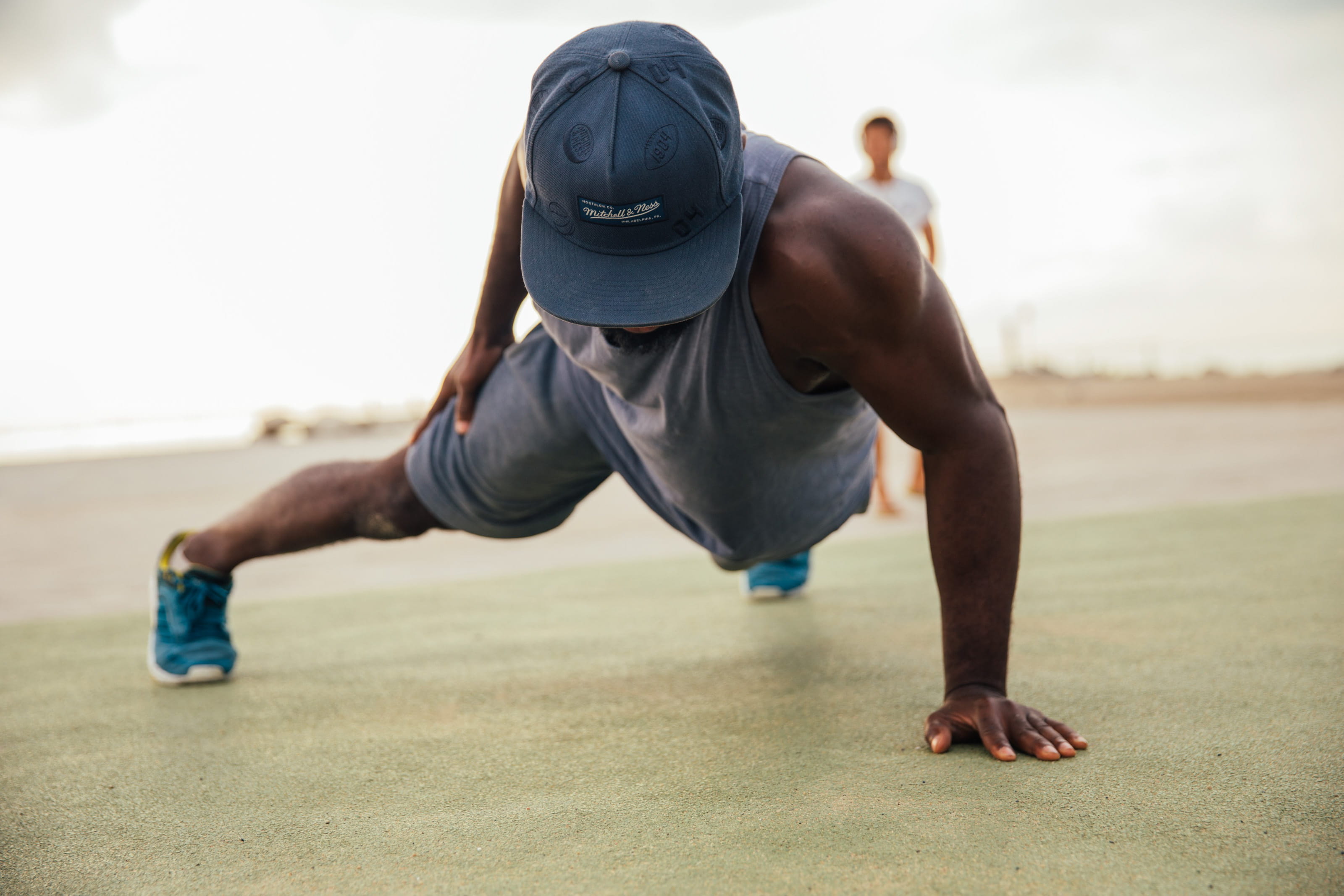 one person, sports training, up, activity, sportsman, push-ups, healthy lifestyle, fitness, selective focus, focus on foreground, exercising, muscular, HD Wallpaper