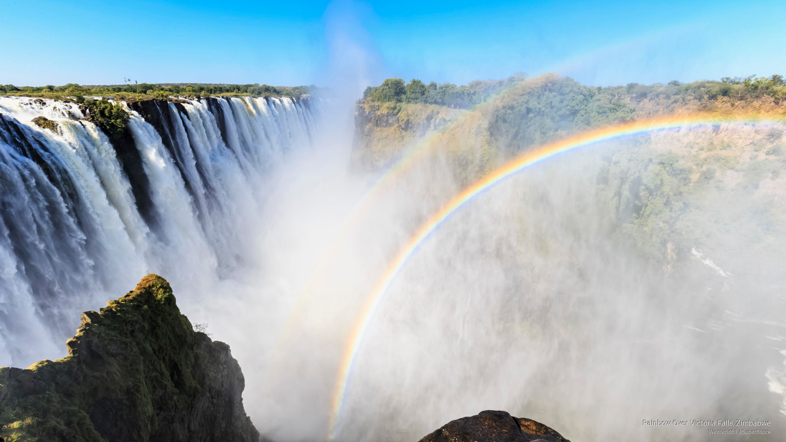 2K, rainbow, victoria, falls, Africa, zimbabwe, HD Wallpaper