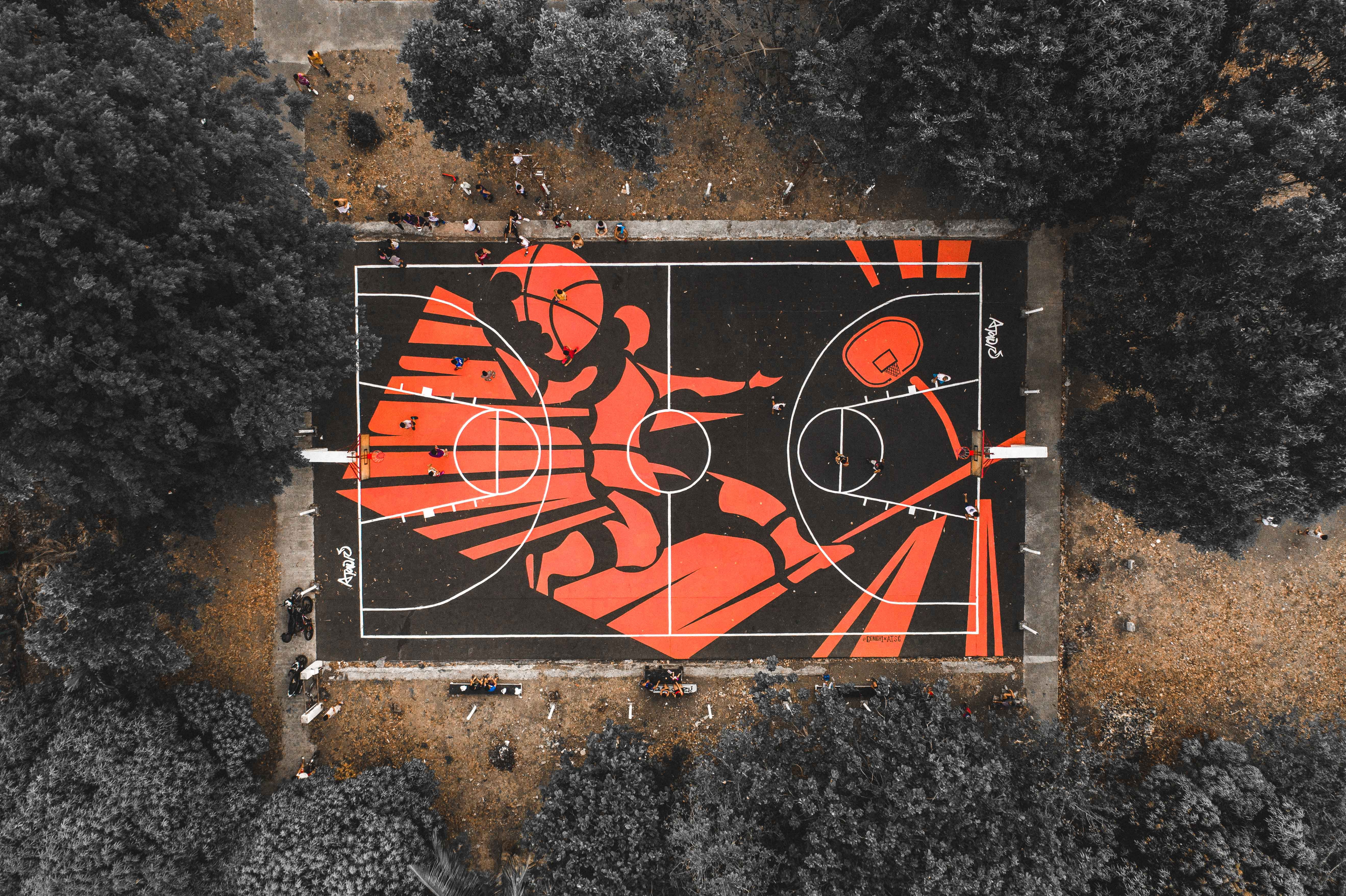 outdoor, woodland, person, sign, manila, art and craft, day, sport, forest, black, tree, 5K, park, dji phantom pro 4 plu, wall, drone view, built structure, HD Wallpaper
