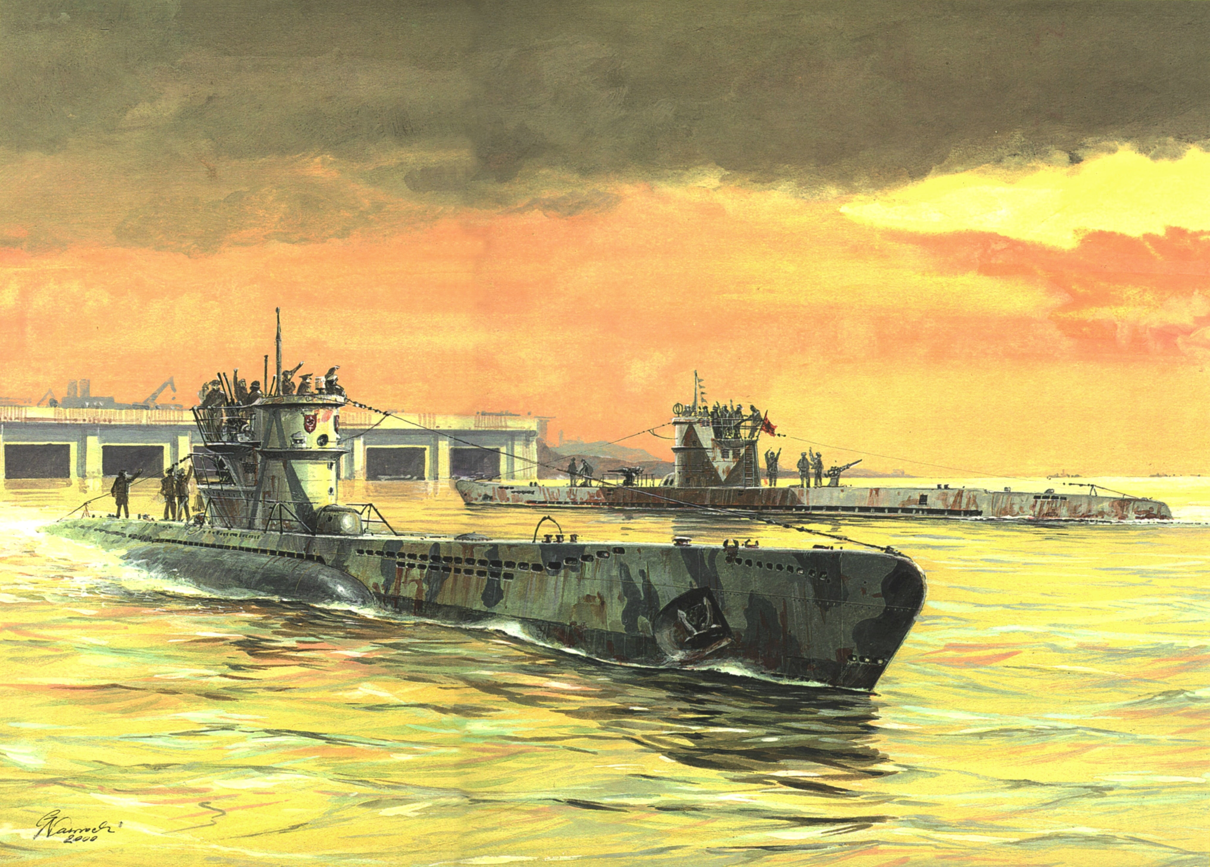 cloud - sky, France. WW2, illustration, VIIC, nature, sunset, IXC, sailing, no people, fishing boat, 4K, beauty in nature, transportation, gray, cruise ship, HD Wallpaper