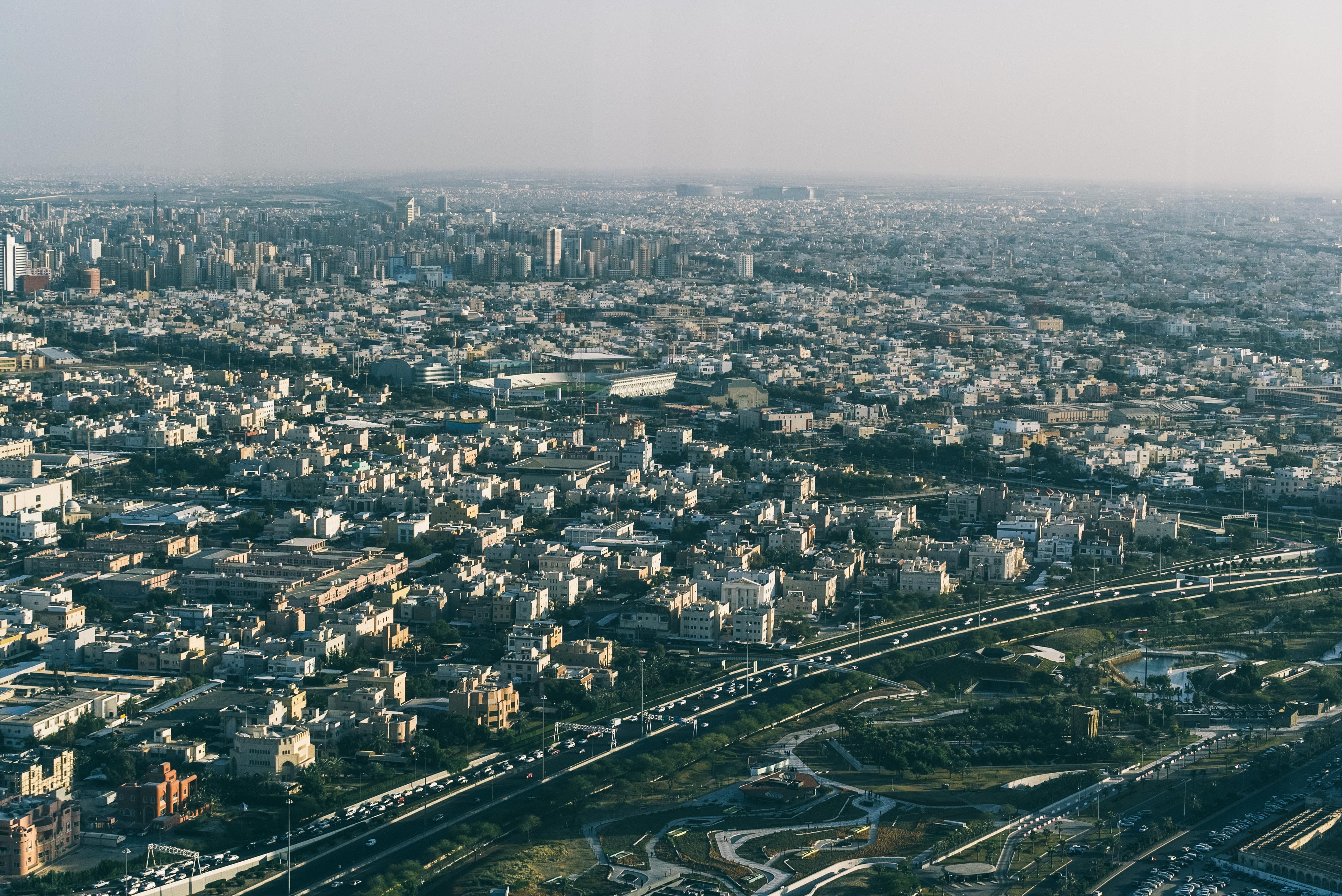 crowd, cityscape, building, nature, aerial view, outdoors, built structure, residential district, skyscraper, kuwait, photography, building exterior, city, HD Wallpaper