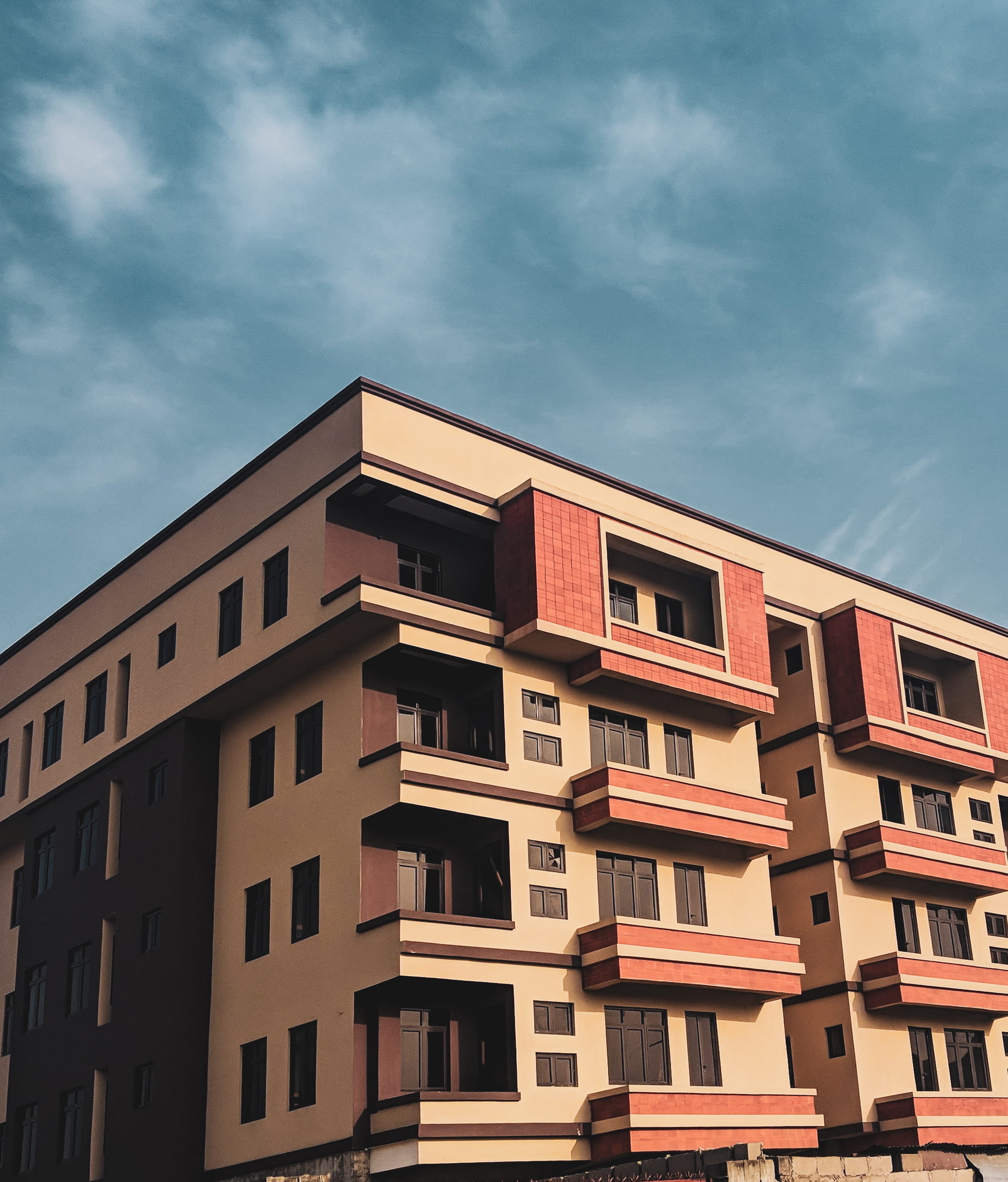 urban Scene, sky, city Life, no People, architecture, investment, tower, concrete, residential Building, brown, beige, modern, building, 2K, outdoors, Phone HD Wallpaper