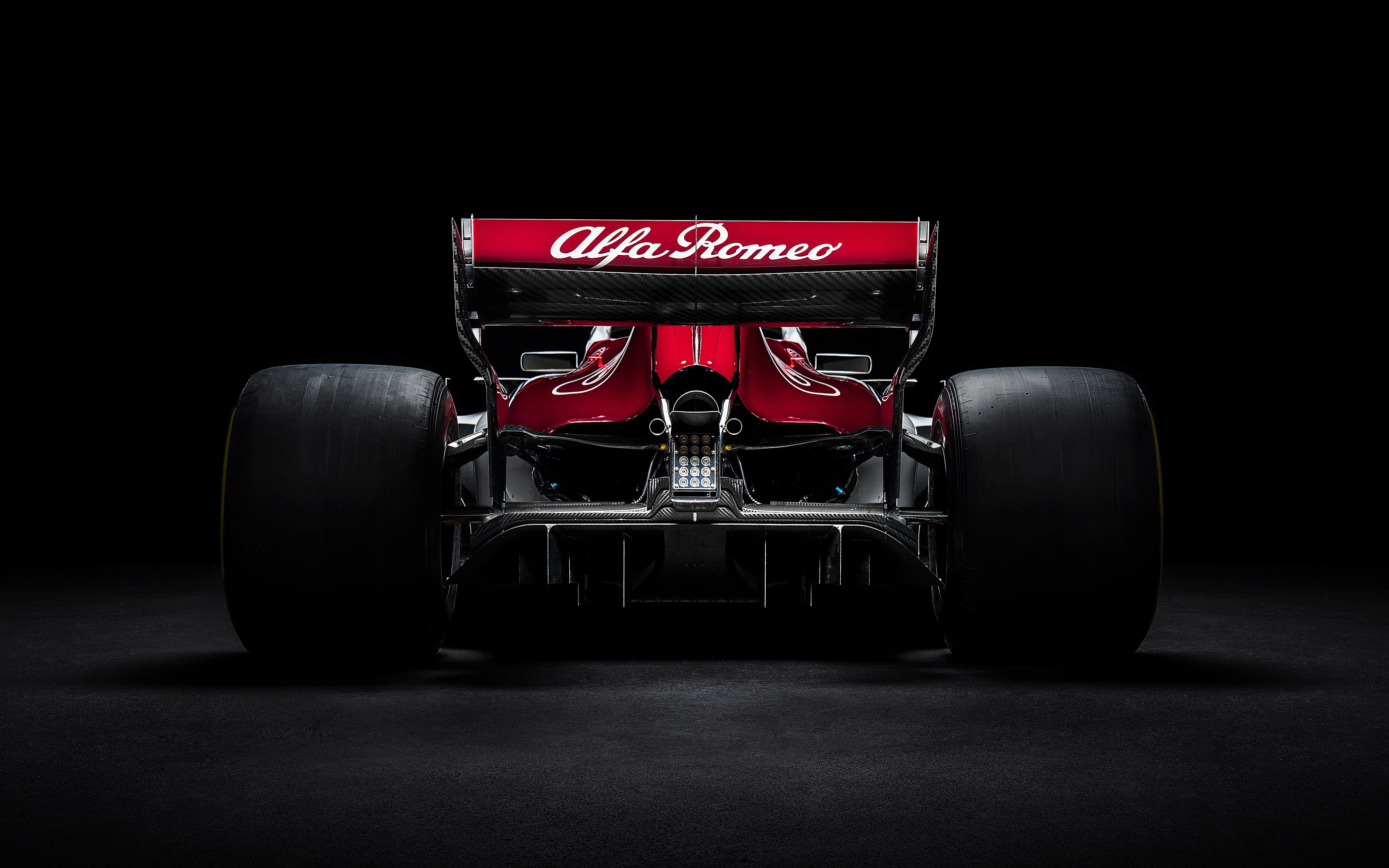 security, mode of transportation, sport, k, single object, sports race, indoors, no people, red, Alfa, Sauber, black background, tire, transportation, 2018, HD Wallpaper