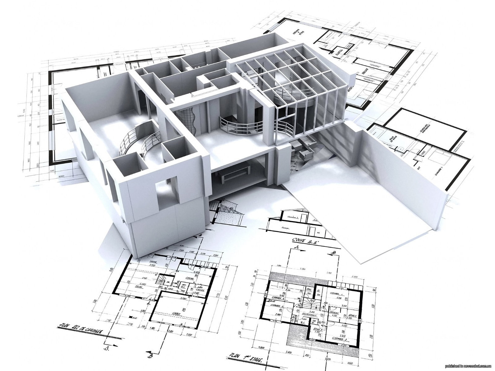 720P, 3D view, white, view, architecture, d, hd, renders, art, houses, HD Wallpaper