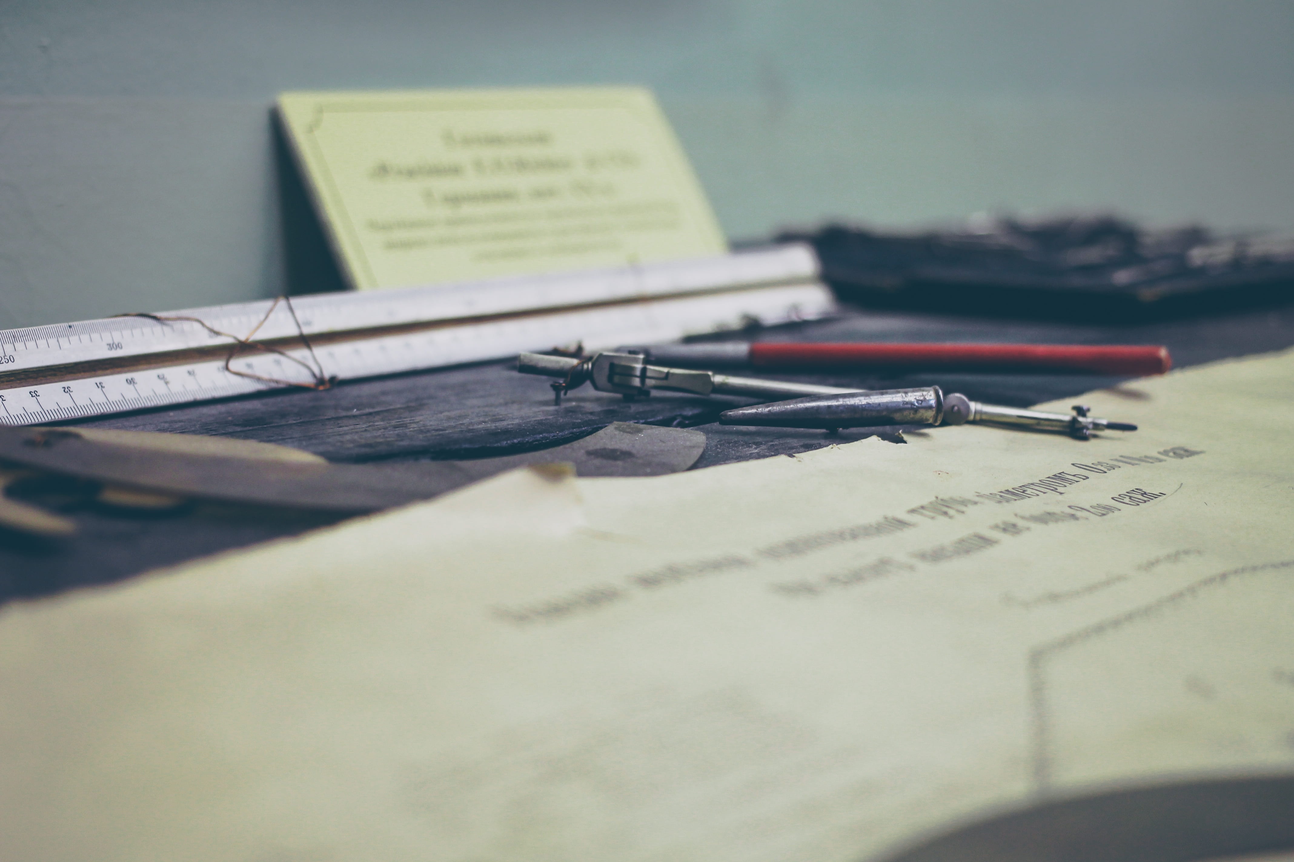 no people, still life, equipment, text, desk, compass, printer, drawing, pen, architect, work, old, map, history, publication, close-up, white, ruler, retro, HD Wallpaper
