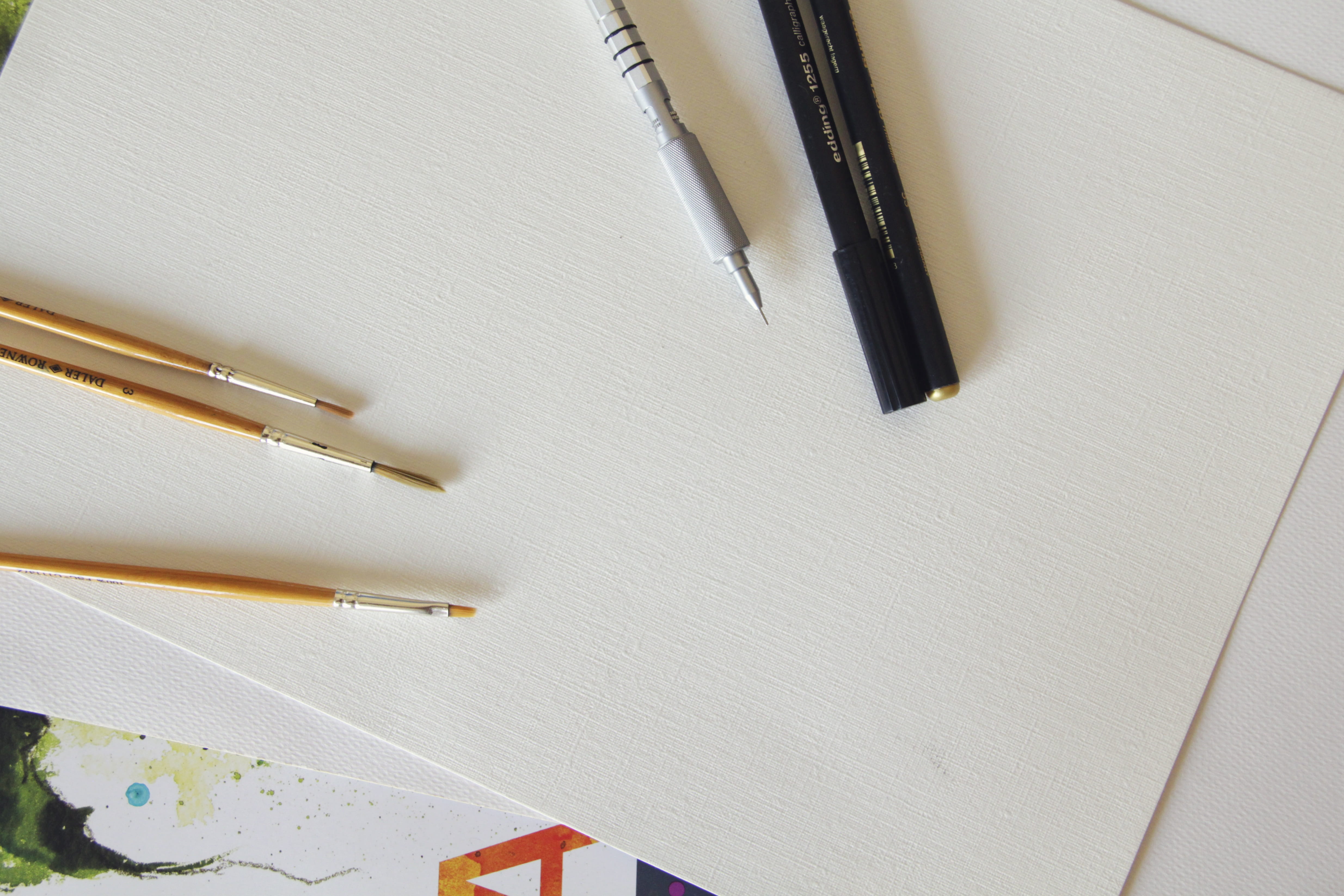 close-up, workplace, white, white color, hanging, indoors, ceiling, no people, still life, creativity, 4K, paper, draw, beside, brown, group of objects, HD Wallpaper