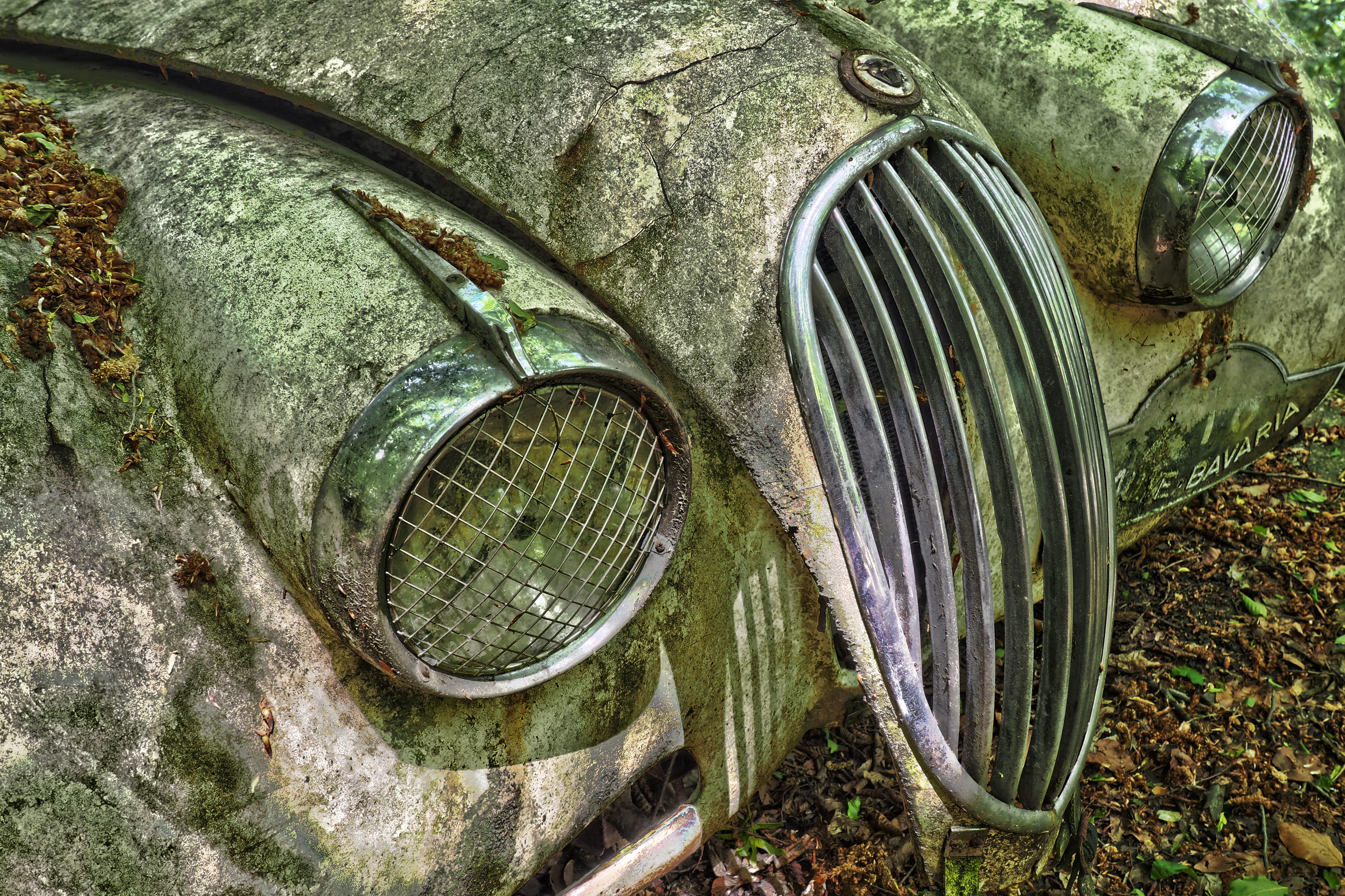 jaguar xk c-type, broken, lost place, leave, messy, auto, lost places, rusty, nostalgia, headlight, dirty, wreck, forget, mode of transportation, classic, HD Wallpaper