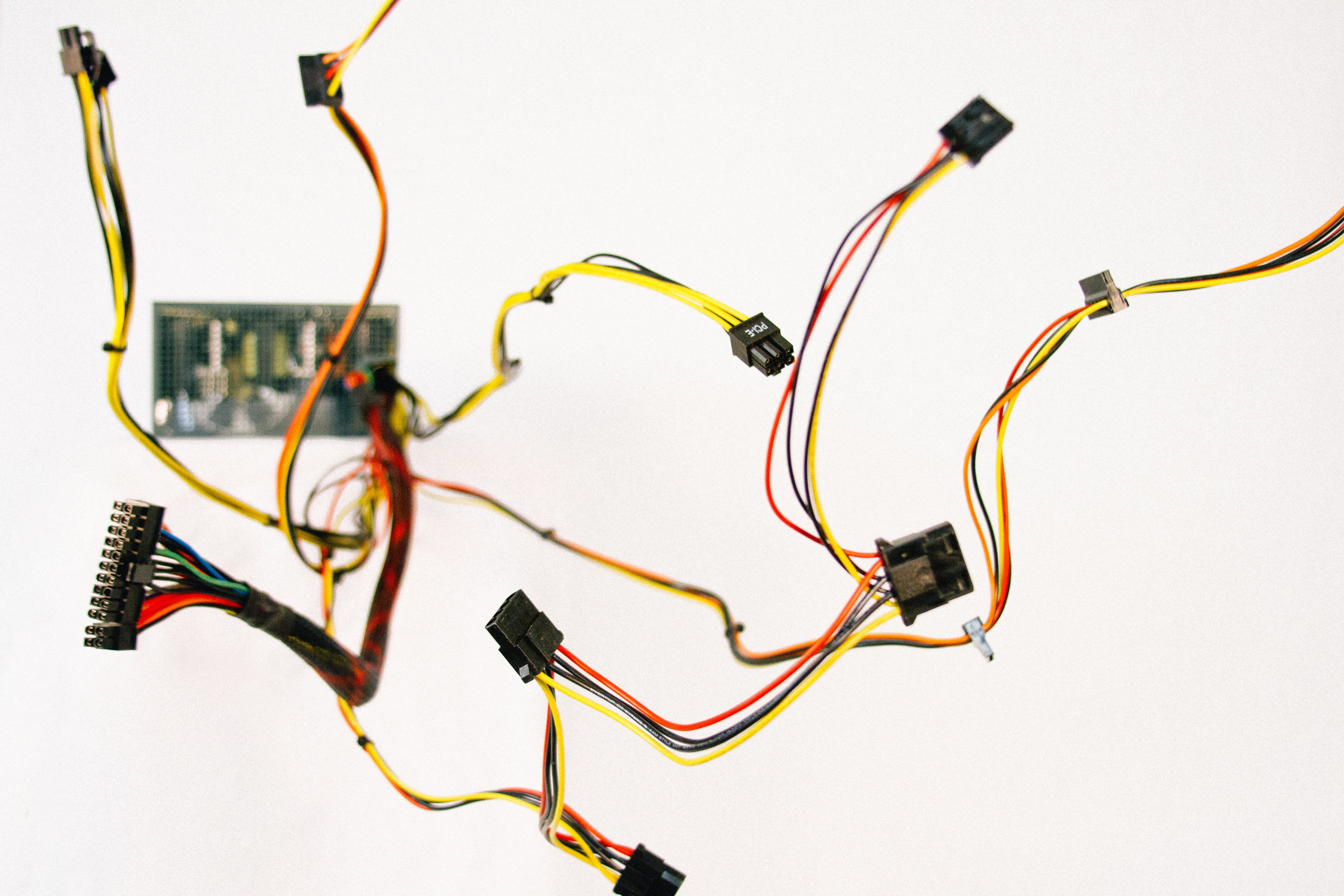 still life, science, cable, cables, electronics, technology, equipment, access, connection, electricity, circuit, yellow, network, indoors, day, close-up, HD Wallpaper