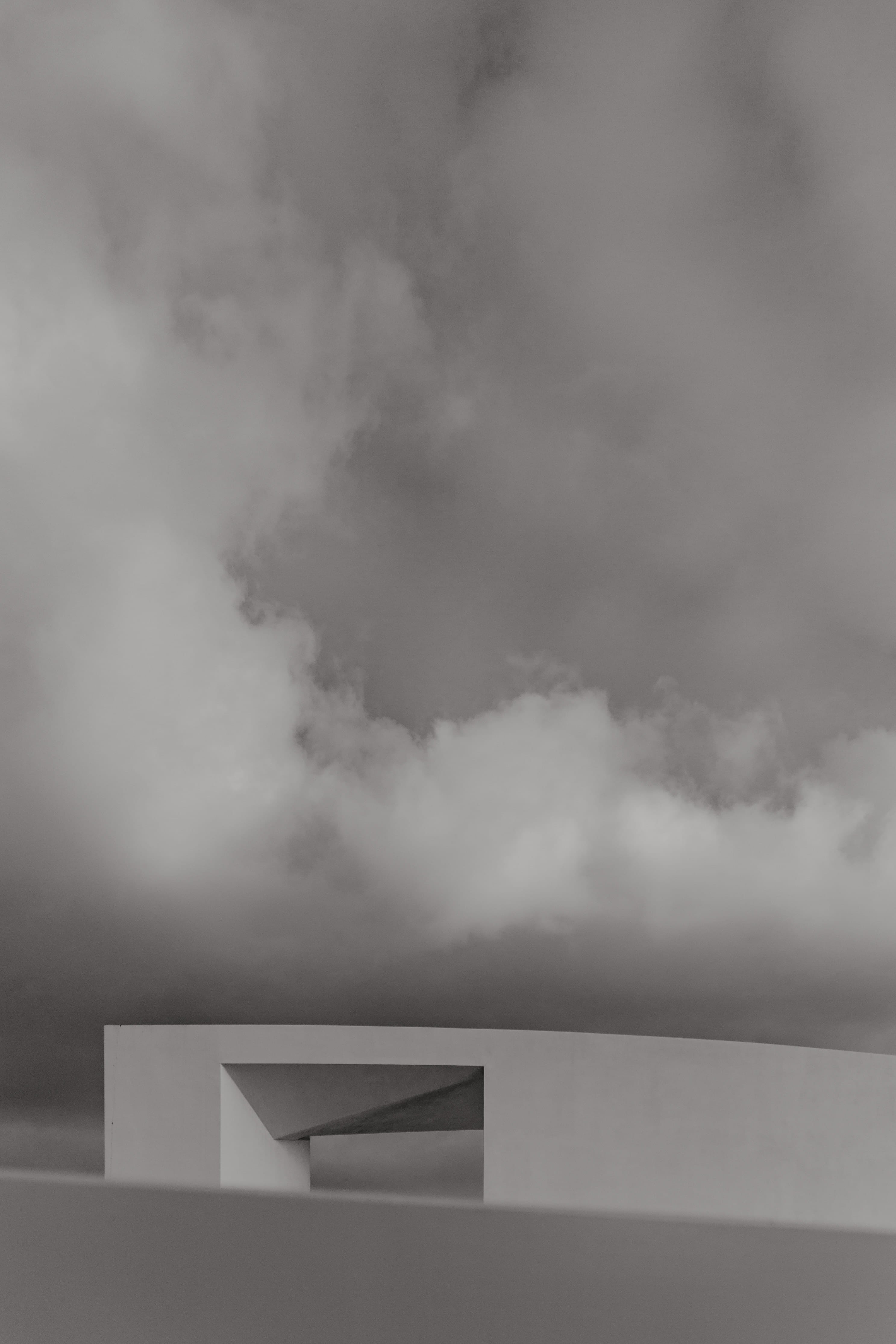 houses, gray, design, house, modern, day, wall - building feature, building, building exterior, 4K, architecture, portugal, storm, low angle view, built structure, Phone HD Wallpaper