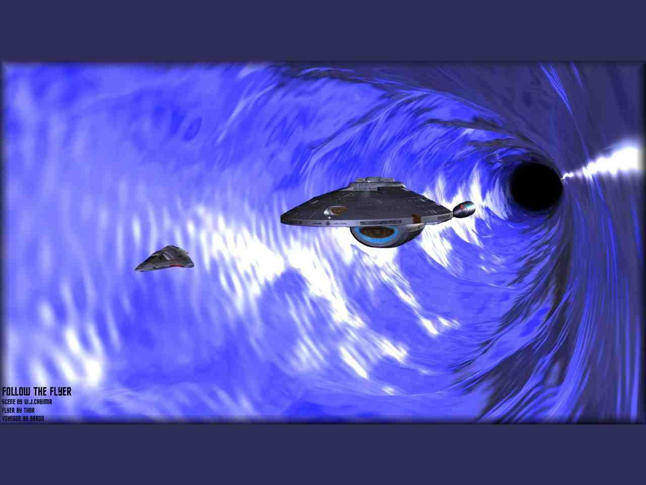 flyer, art, series, entertainment, follow the flyer, star, Voyager, 720P, Star Trek, tv, trek, hd, follow, HD Wallpaper