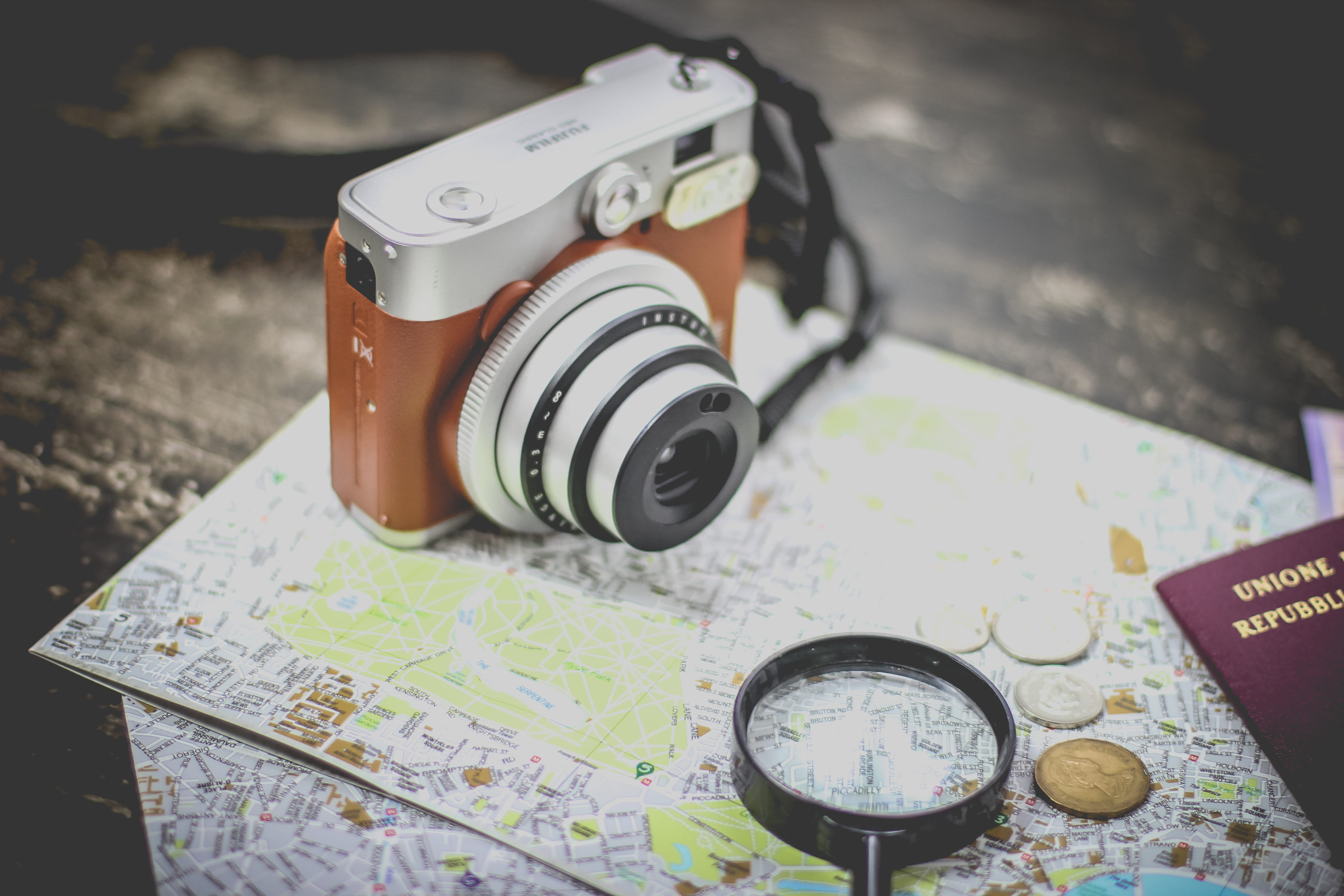 photographic equipment, 5K, old, glass, equipment, table, technology, near, brown, activity, high angle view, silver, western script, close-up, black, HD Wallpaper