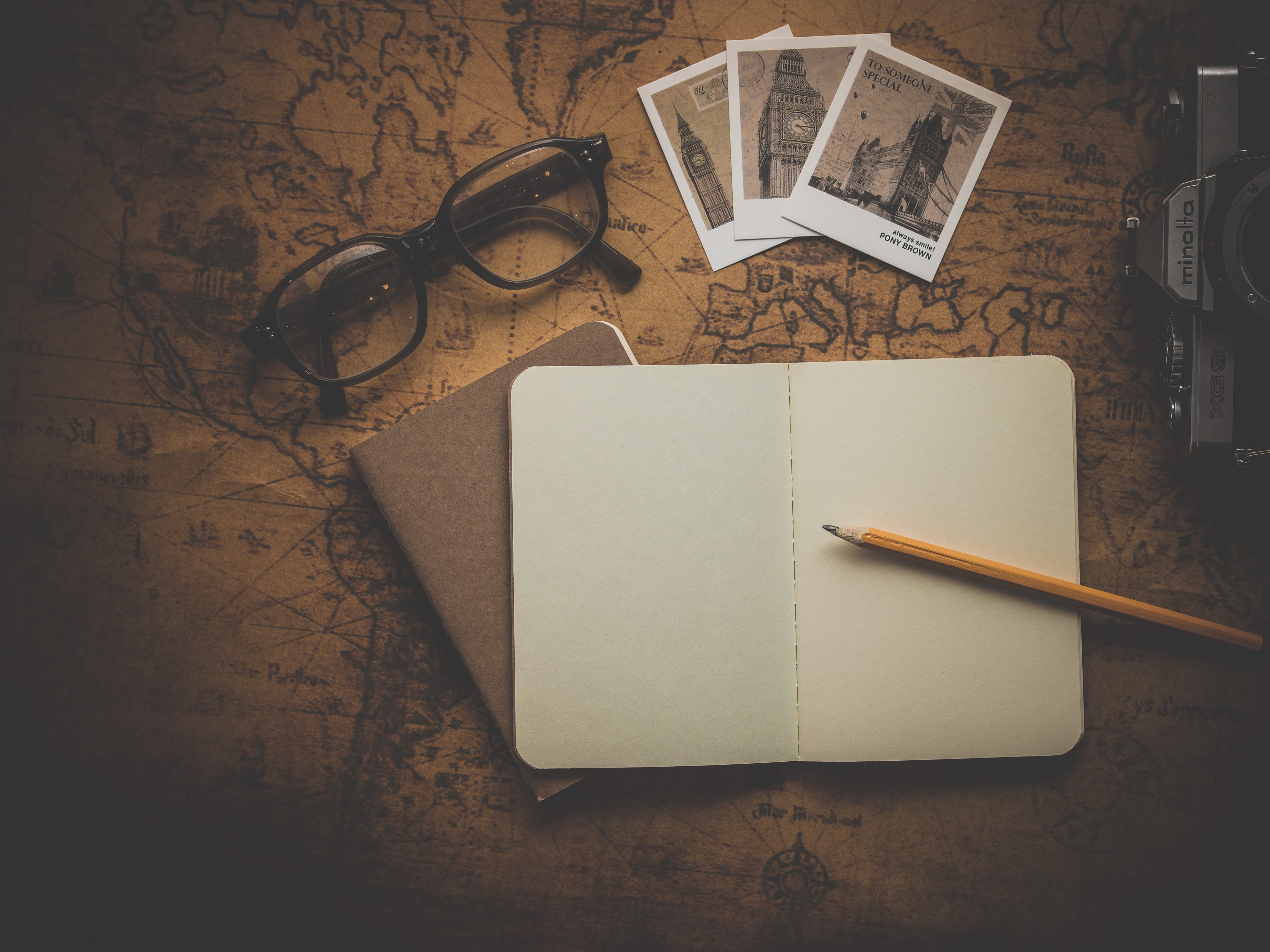 trip, still life, planning, writing instrument, no people, map, wireless technology, group of objects, dslr, book, directly above, indoors, notepad, desk, HD Wallpaper