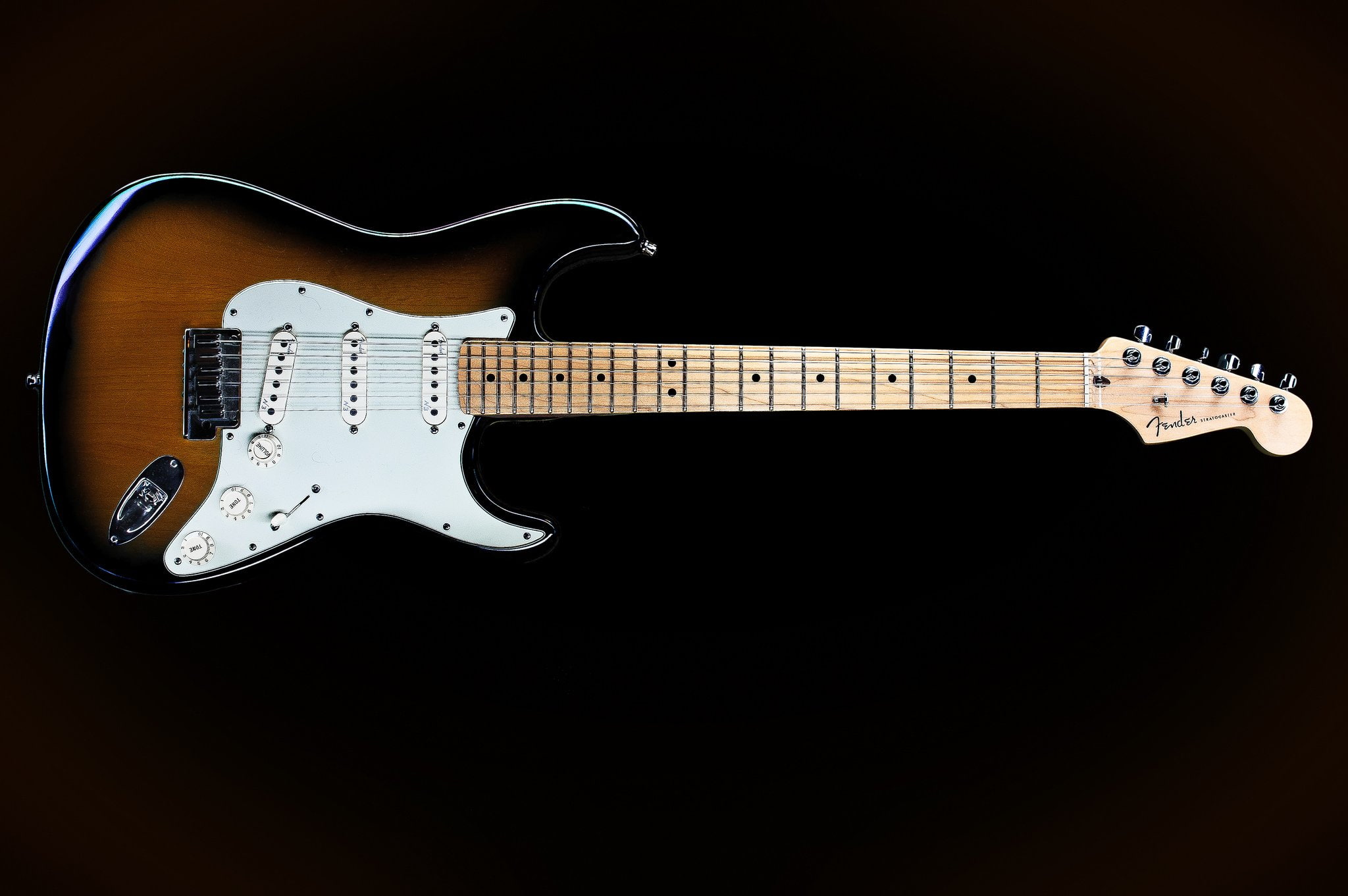 fender, music, reflection, 1080P, strings, gibson, macro, electric, guitar, art, HD Wallpaper